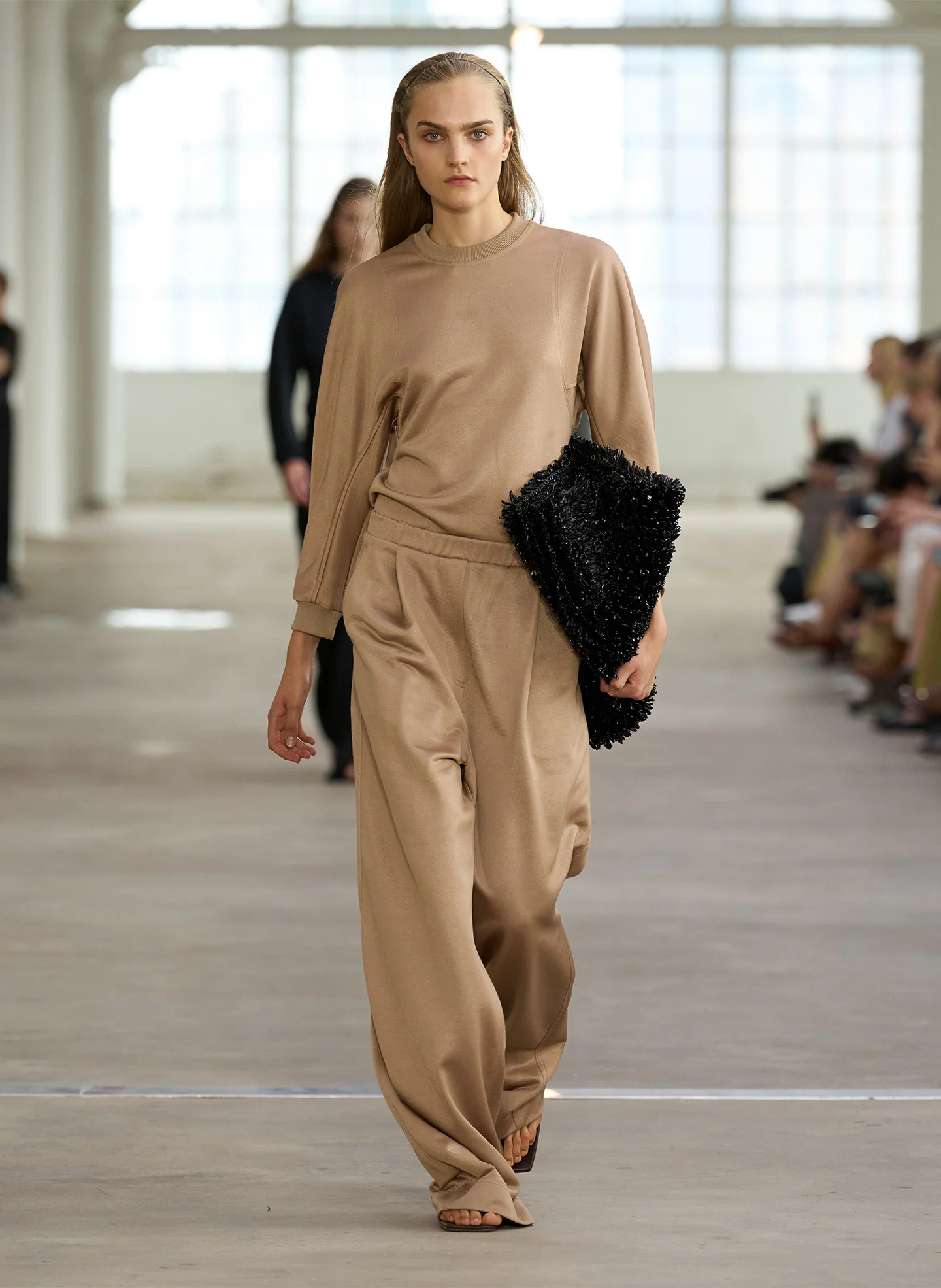 Silk Terry Pleated Pull On Pant - Image 2
