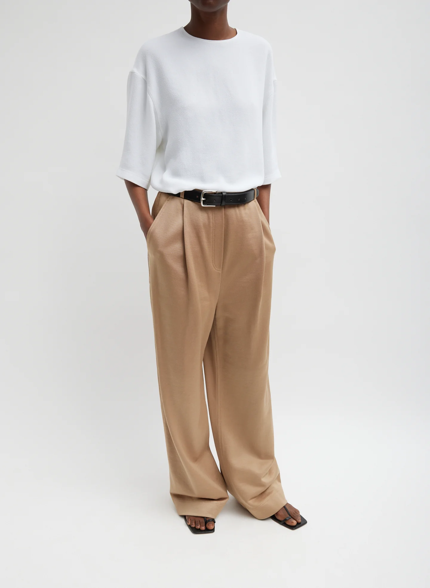 Silk Terry Pleated Pull On Pant - Image 5