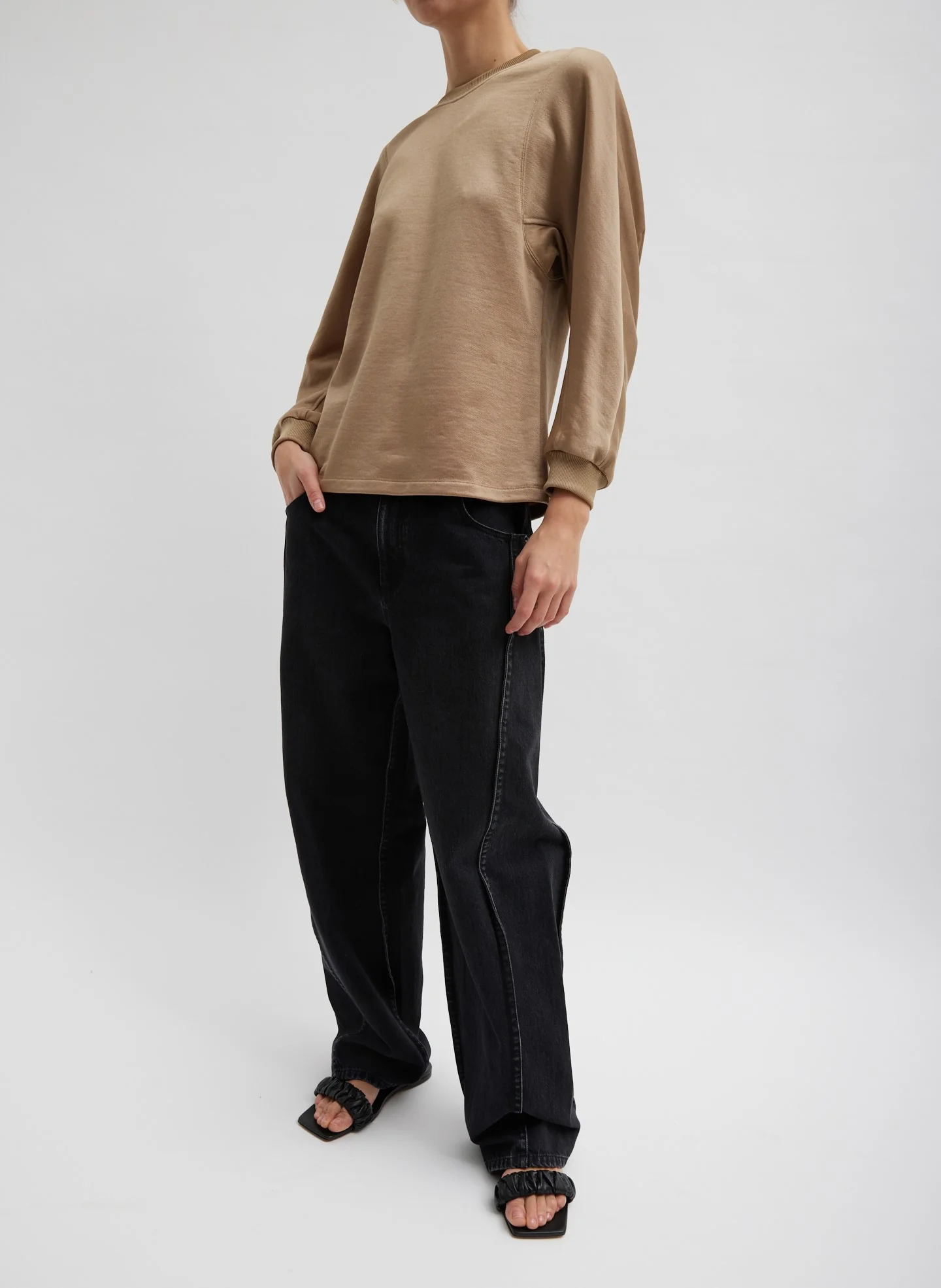 Silk Terry Sculpted Sleeve Slim Sweatshirt - Image 7