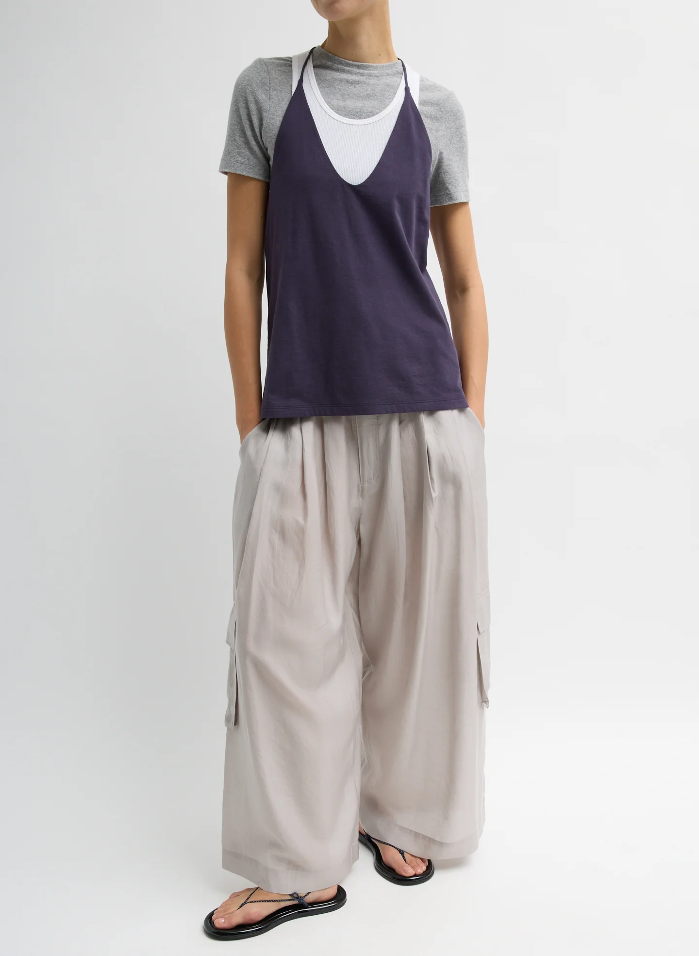 Silk Voile Cargo Triple Pleat Pant - Image 7