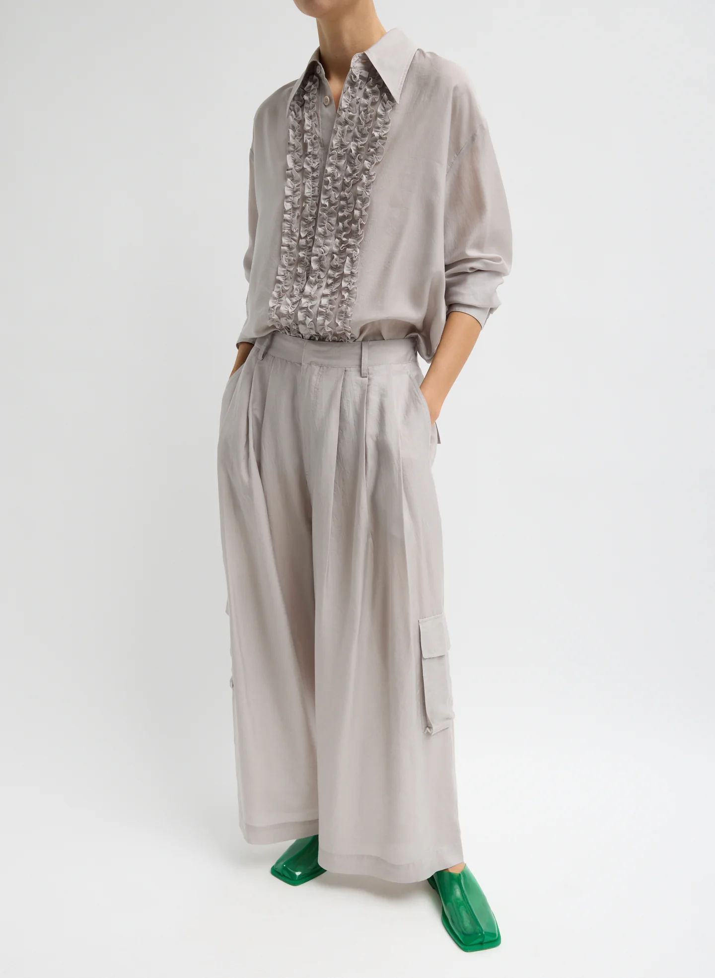 Silk Voile Easy Tuxedo Shirt - Image 4