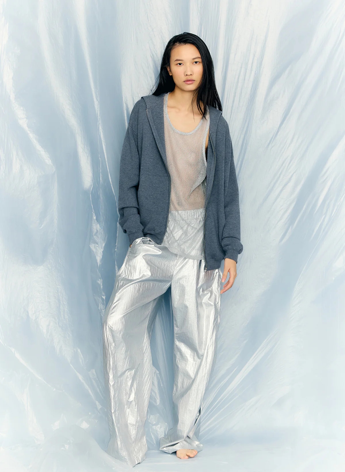 Silver Metallic Nylon Winslow Pant - Image 2