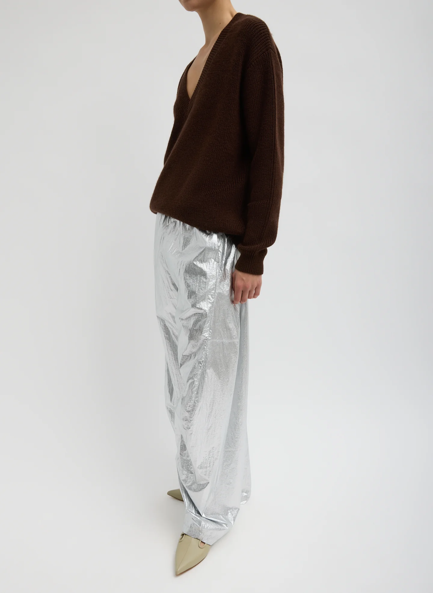 Silver Metallic Nylon Winslow Pant - Image 3