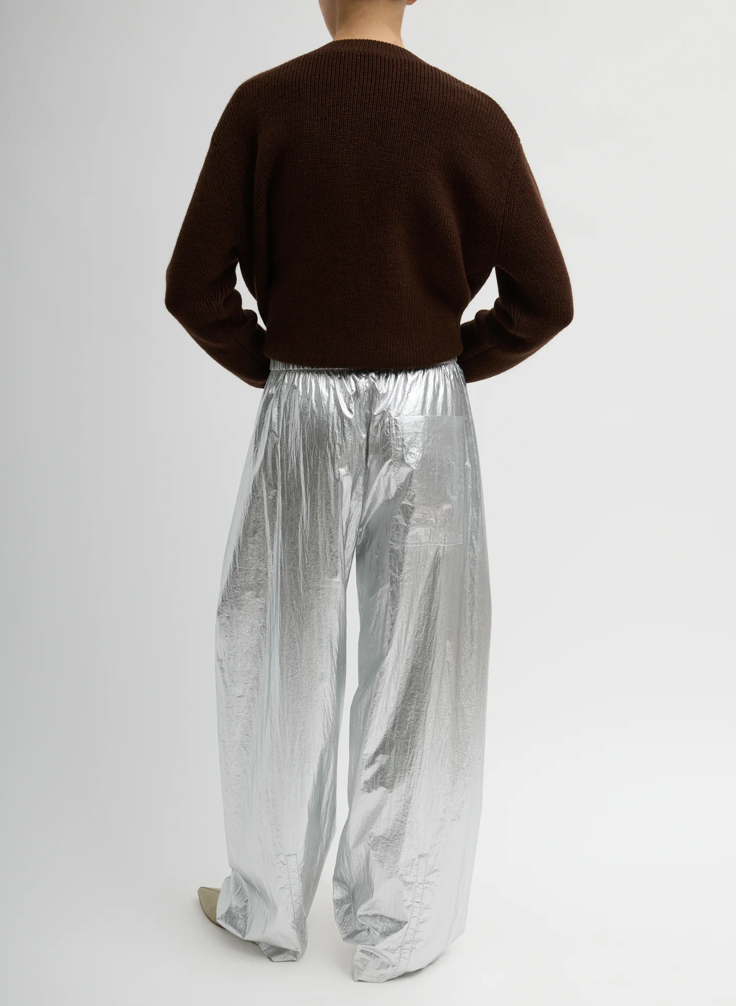Silver Metallic Nylon Winslow Pant - Image 4