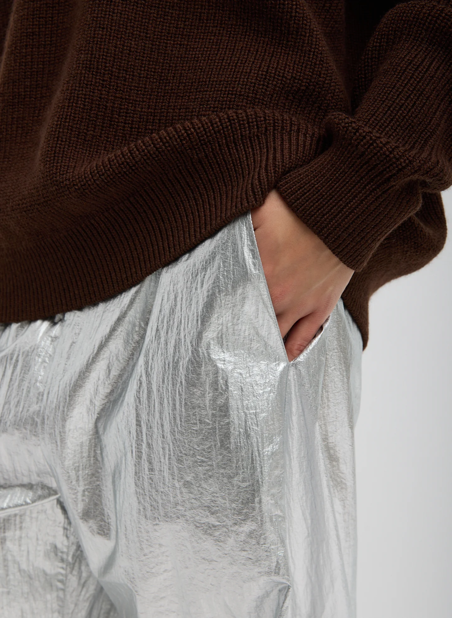 Silver Metallic Nylon Winslow Pant - Image 6