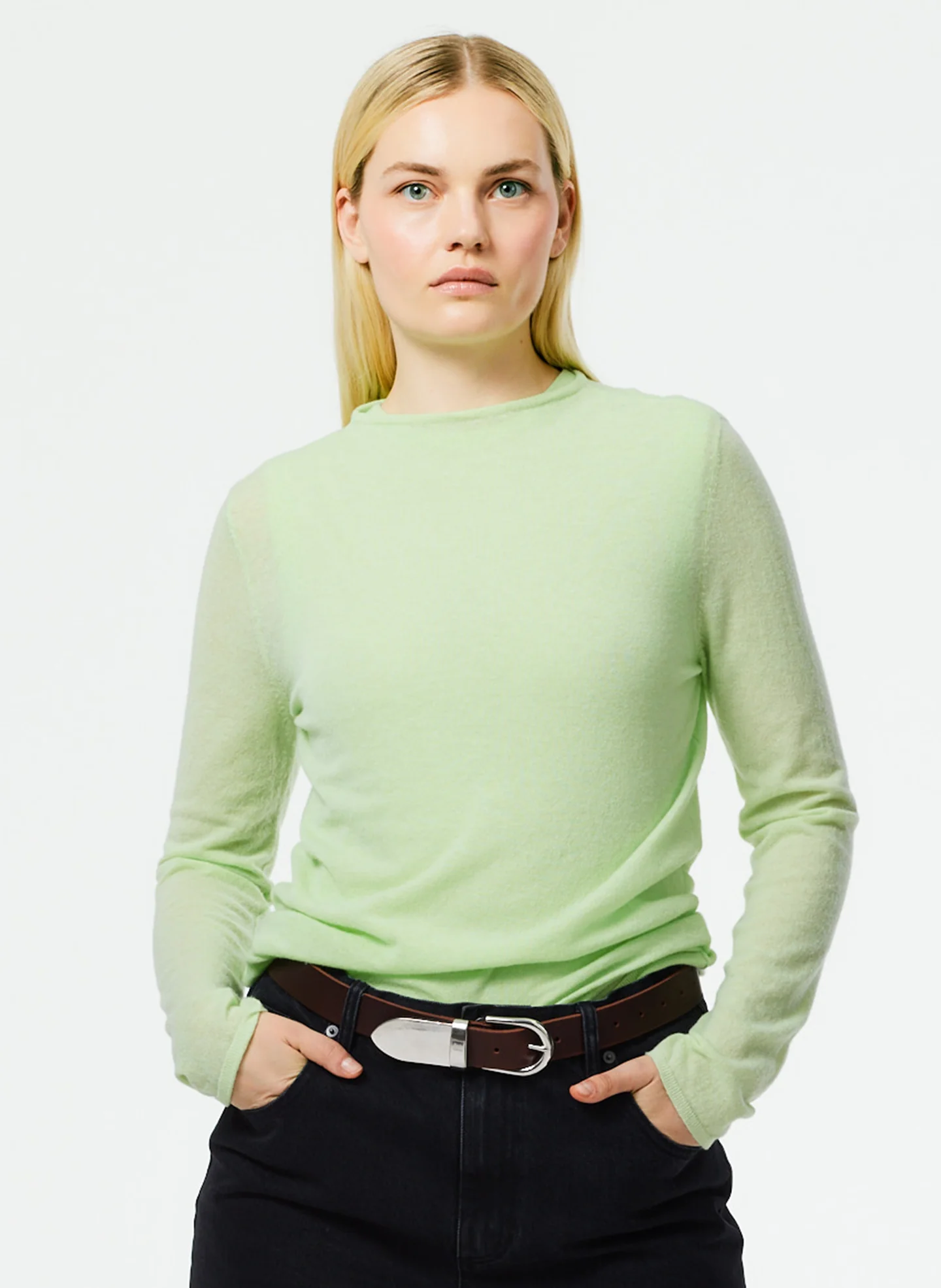 Skinlike Mercerized Wool Soft Sheer Pullover