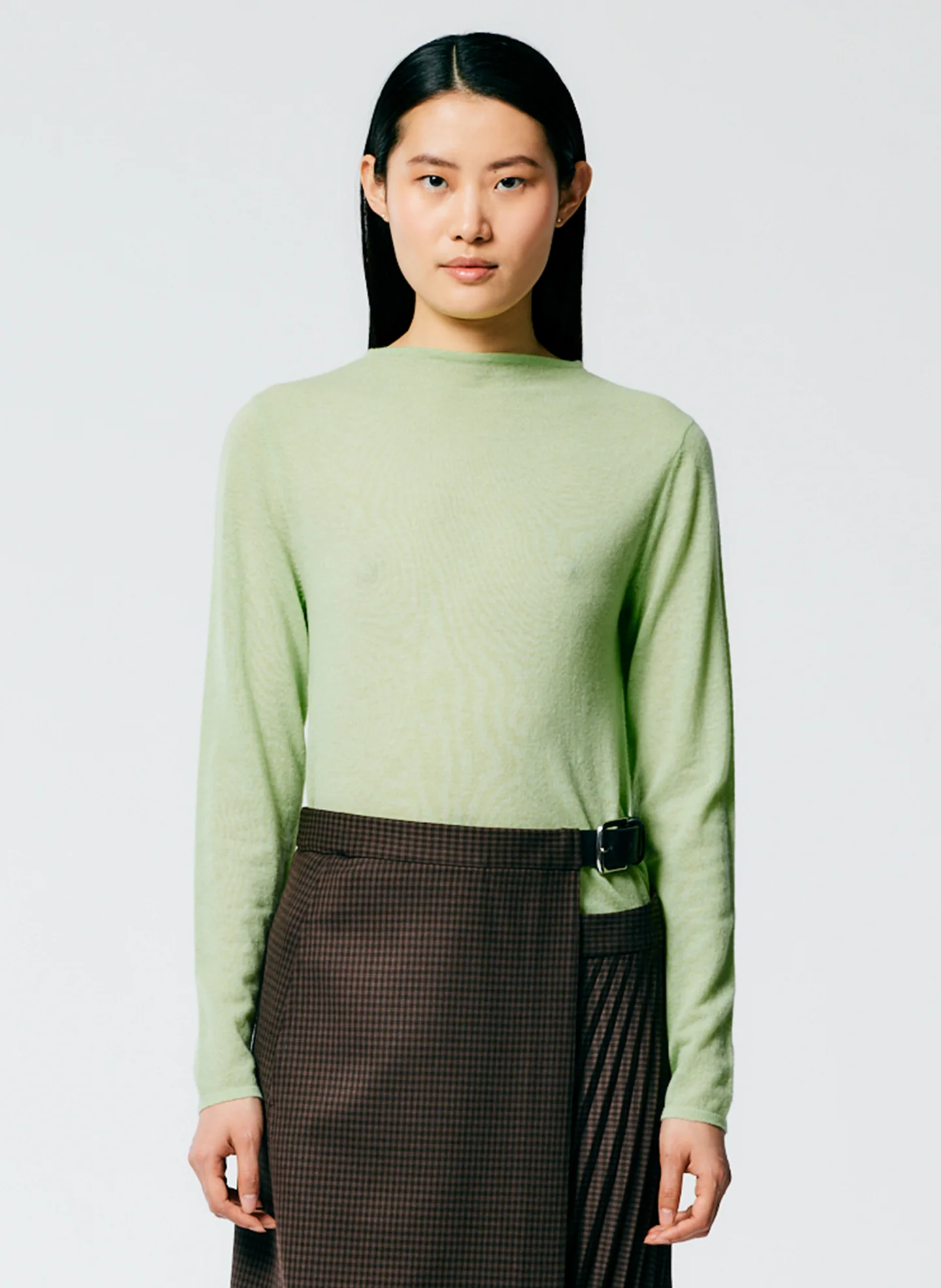 Skinlike Mercerized Wool Soft Sheer Pullover - Image 2