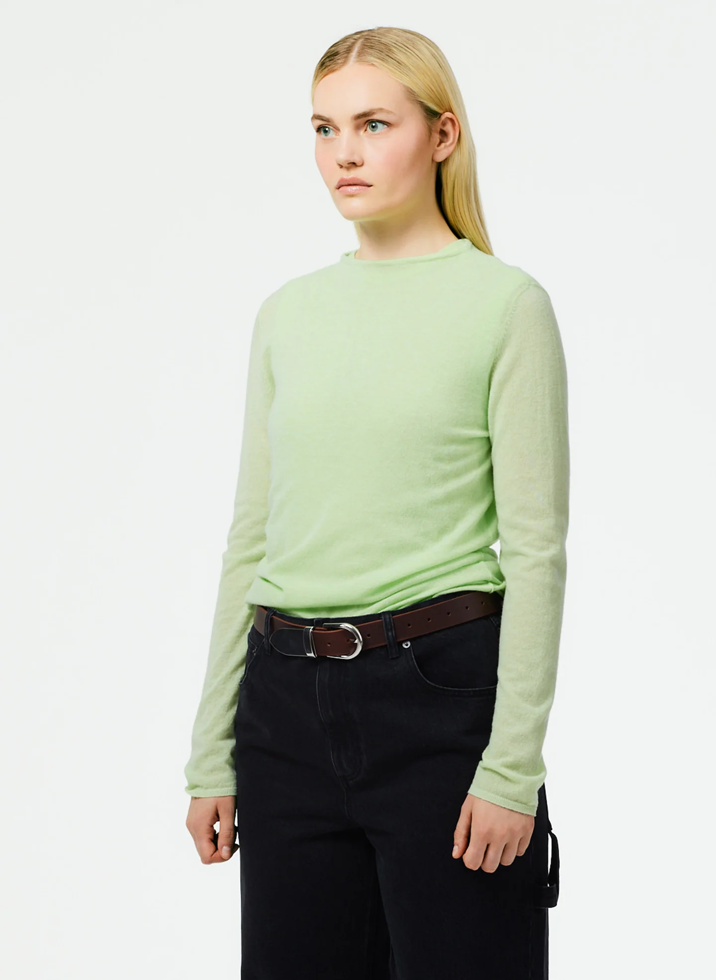 Skinlike Mercerized Wool Soft Sheer Pullover - Image 3
