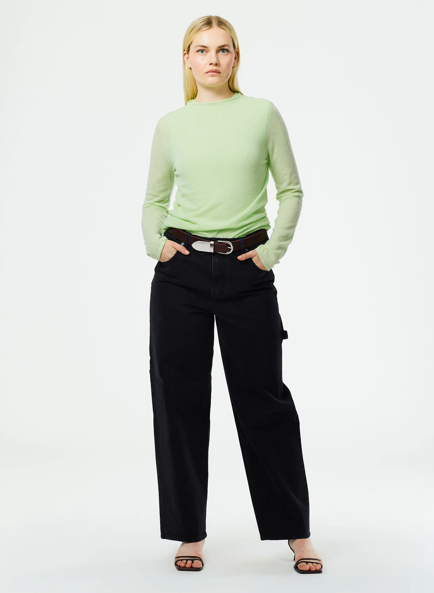 Skinlike Mercerized Wool Soft Sheer Pullover - Image 5