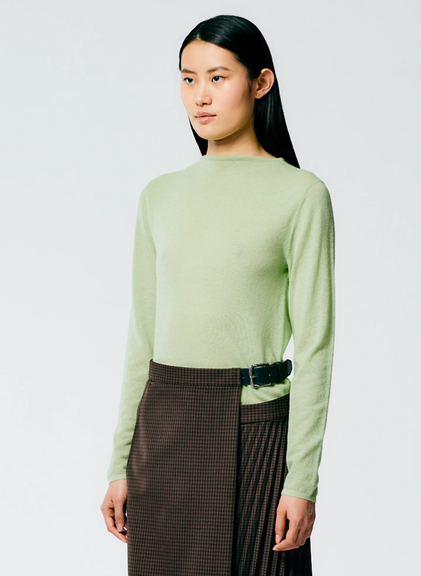 Skinlike Mercerized Wool Soft Sheer Pullover - Image 6