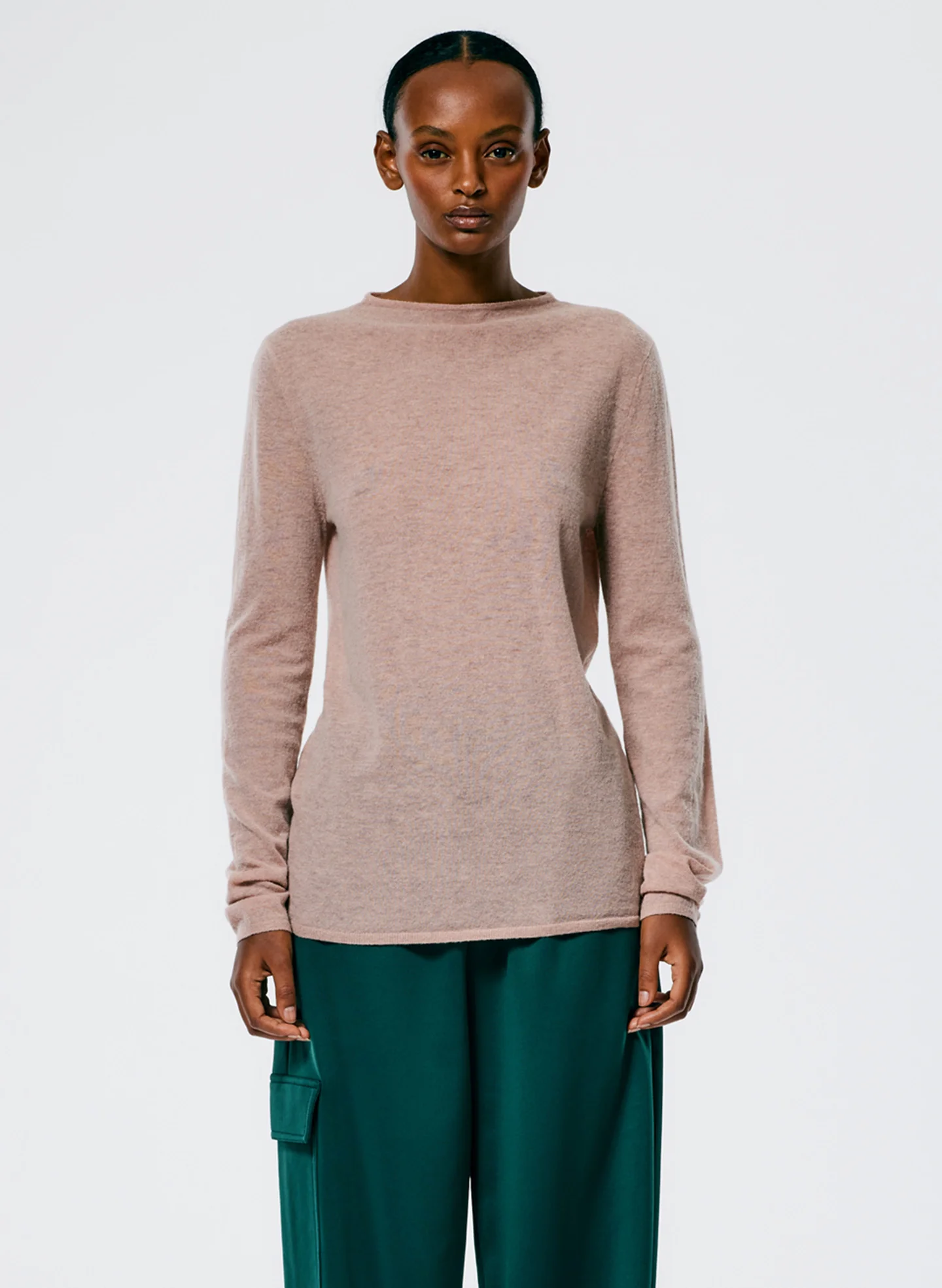 Skinlike Mercerized Wool Soft Sheer Pullover - Image 2