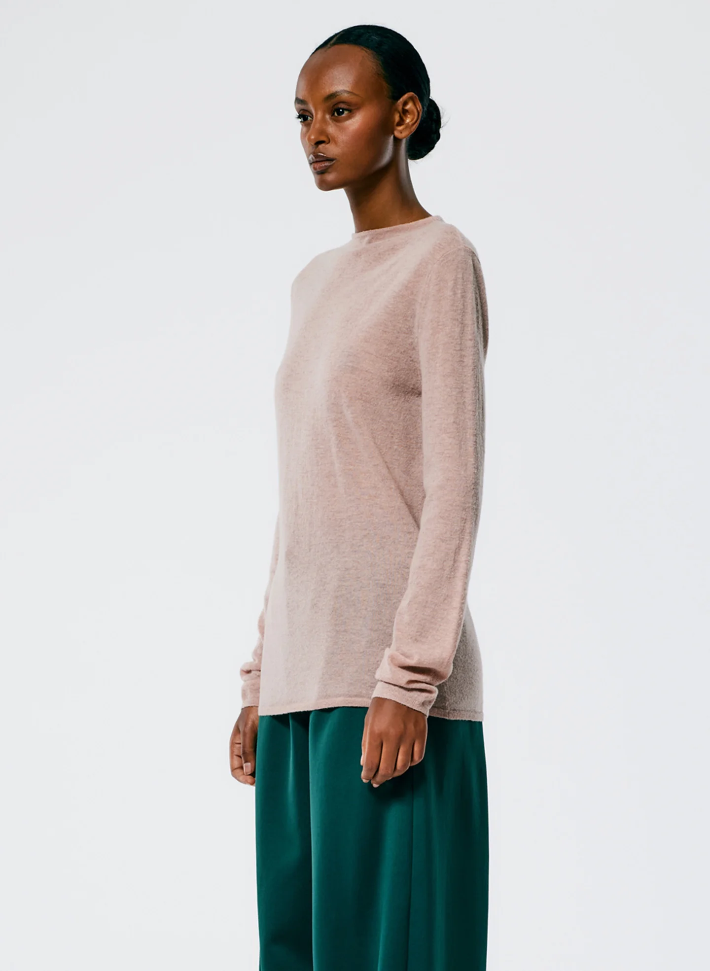 Skinlike Mercerized Wool Soft Sheer Pullover - Image 3