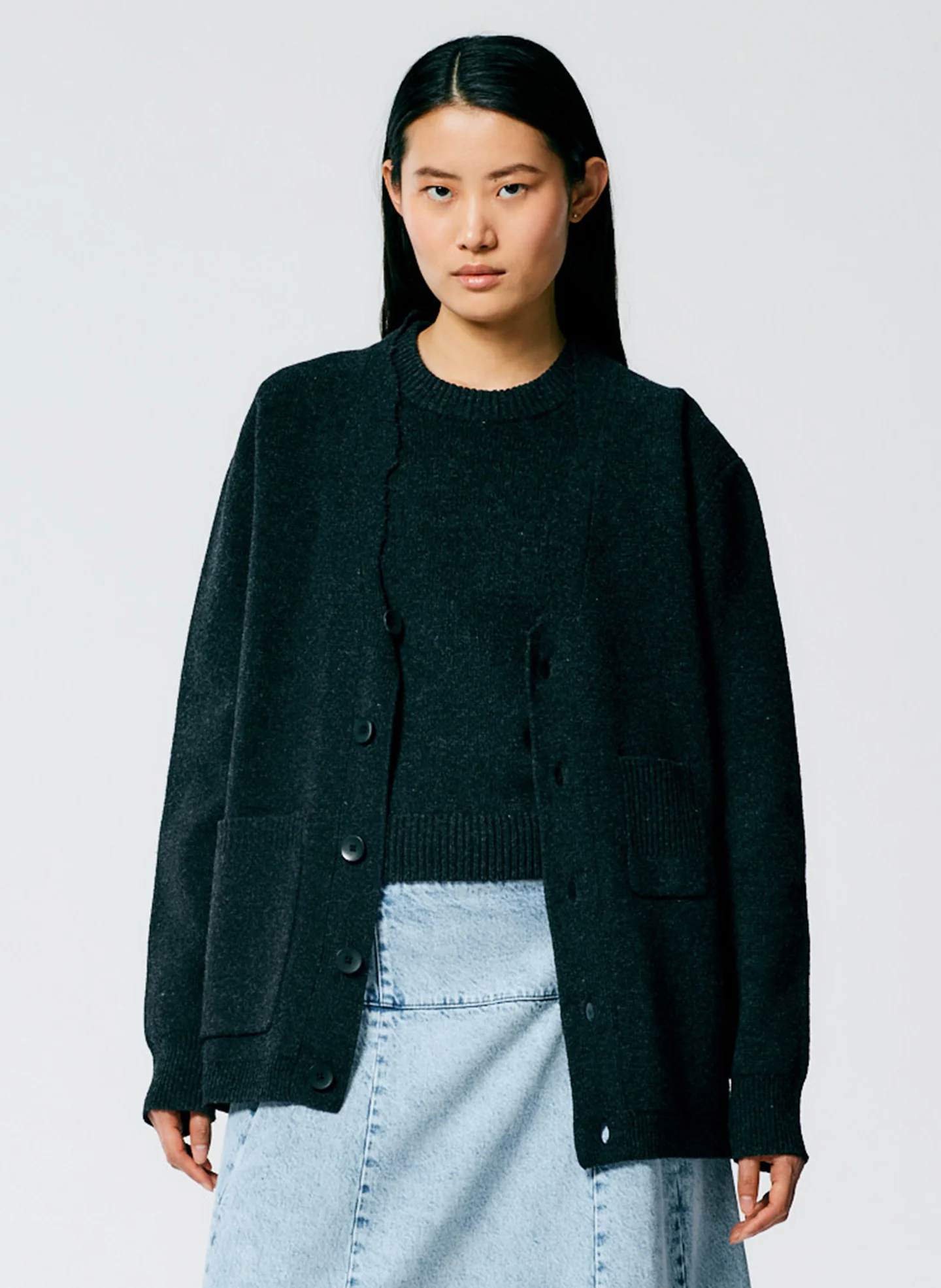 Soft Lambswool Distressed Cardigan