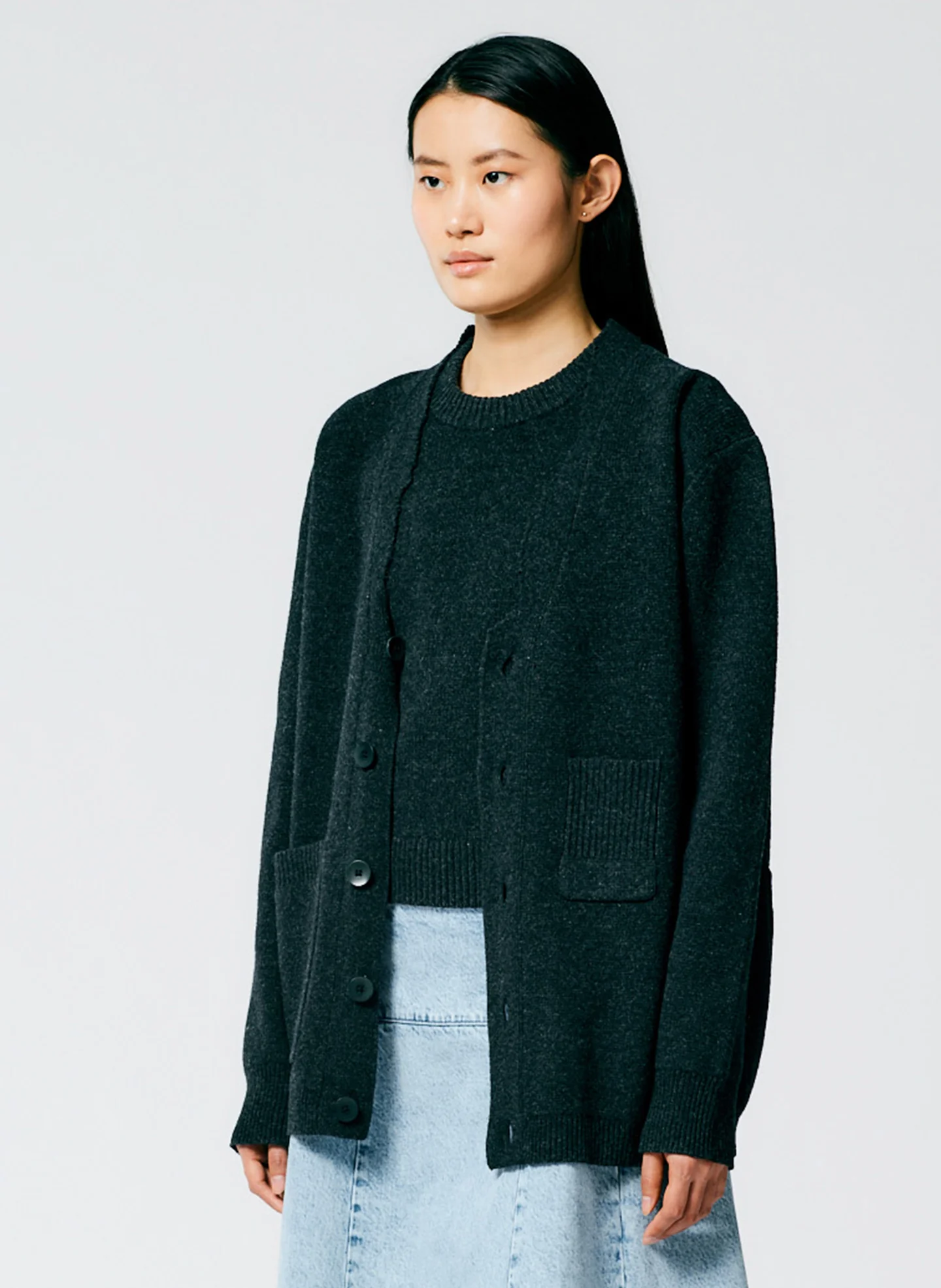Soft Lambswool Distressed Cardigan - Image 3