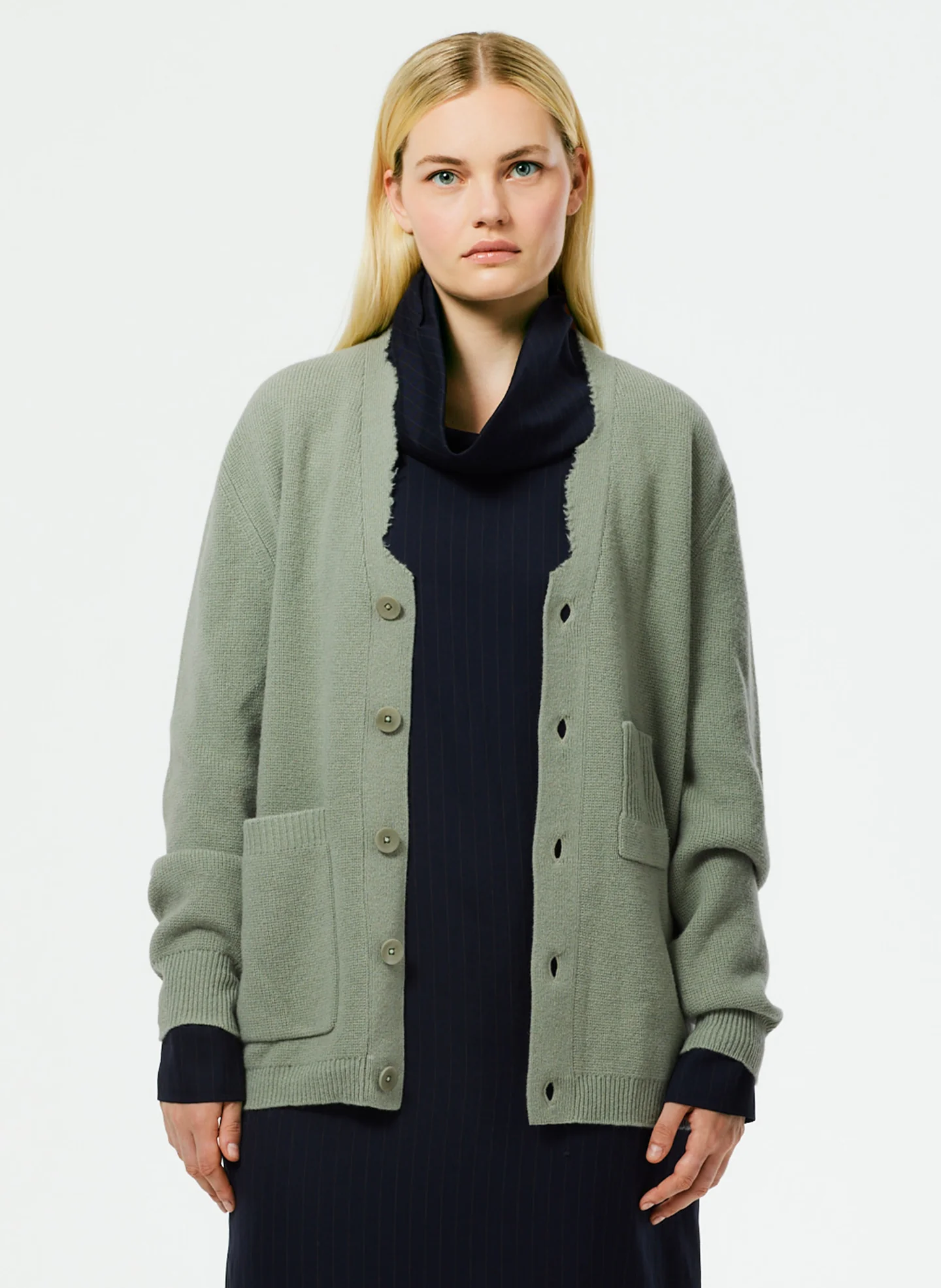 Soft Lambswool Distressed Cardigan
