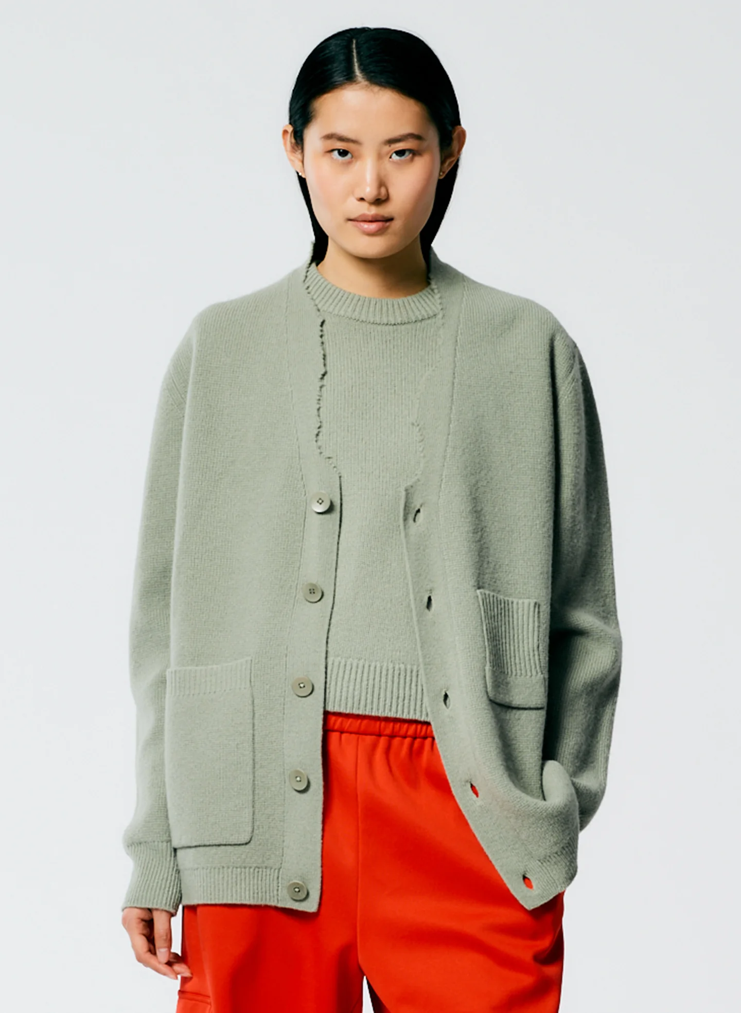 Soft Lambswool Distressed Cardigan - Image 5