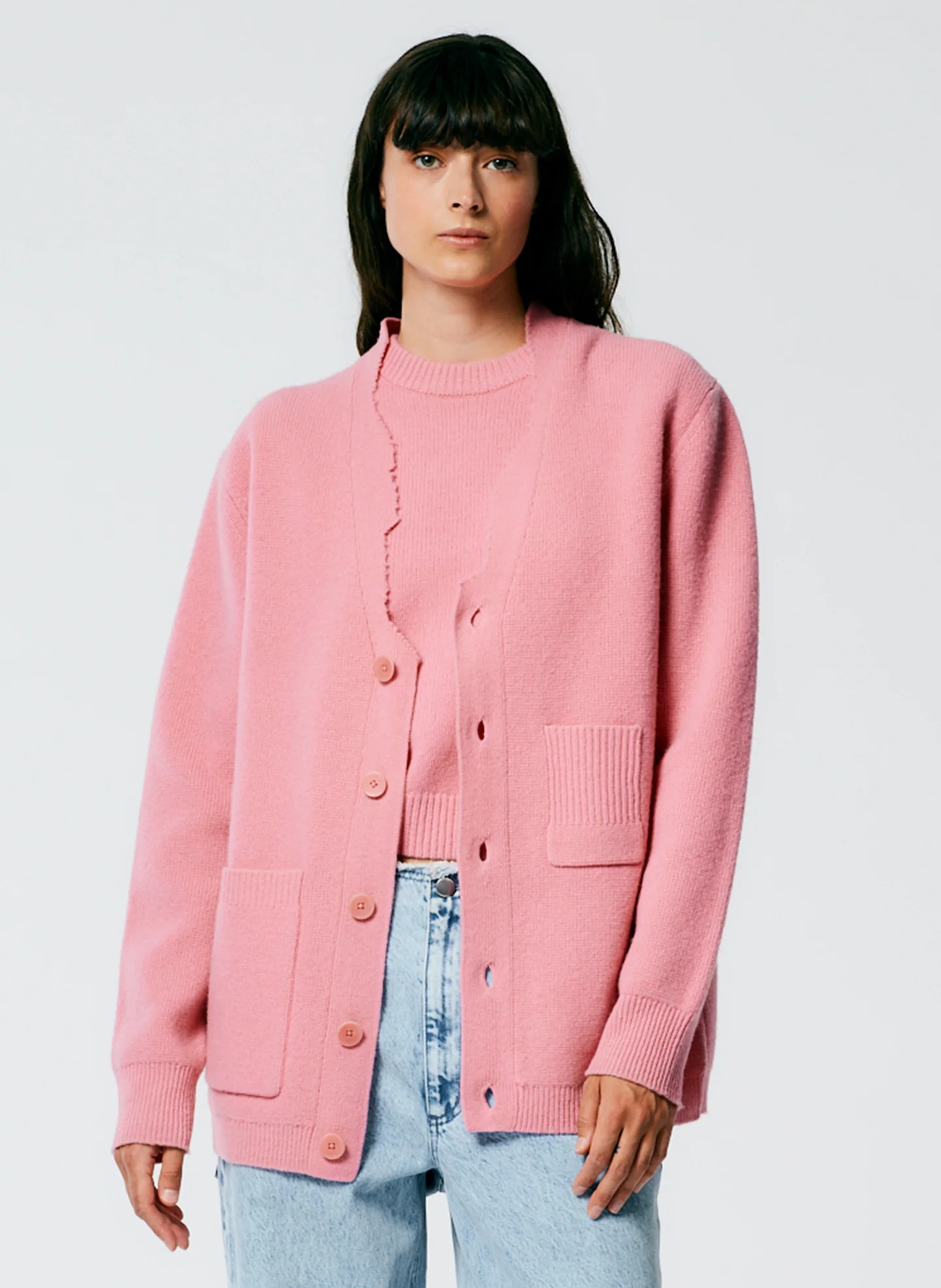 Soft Lambswool Distressed Cardigan