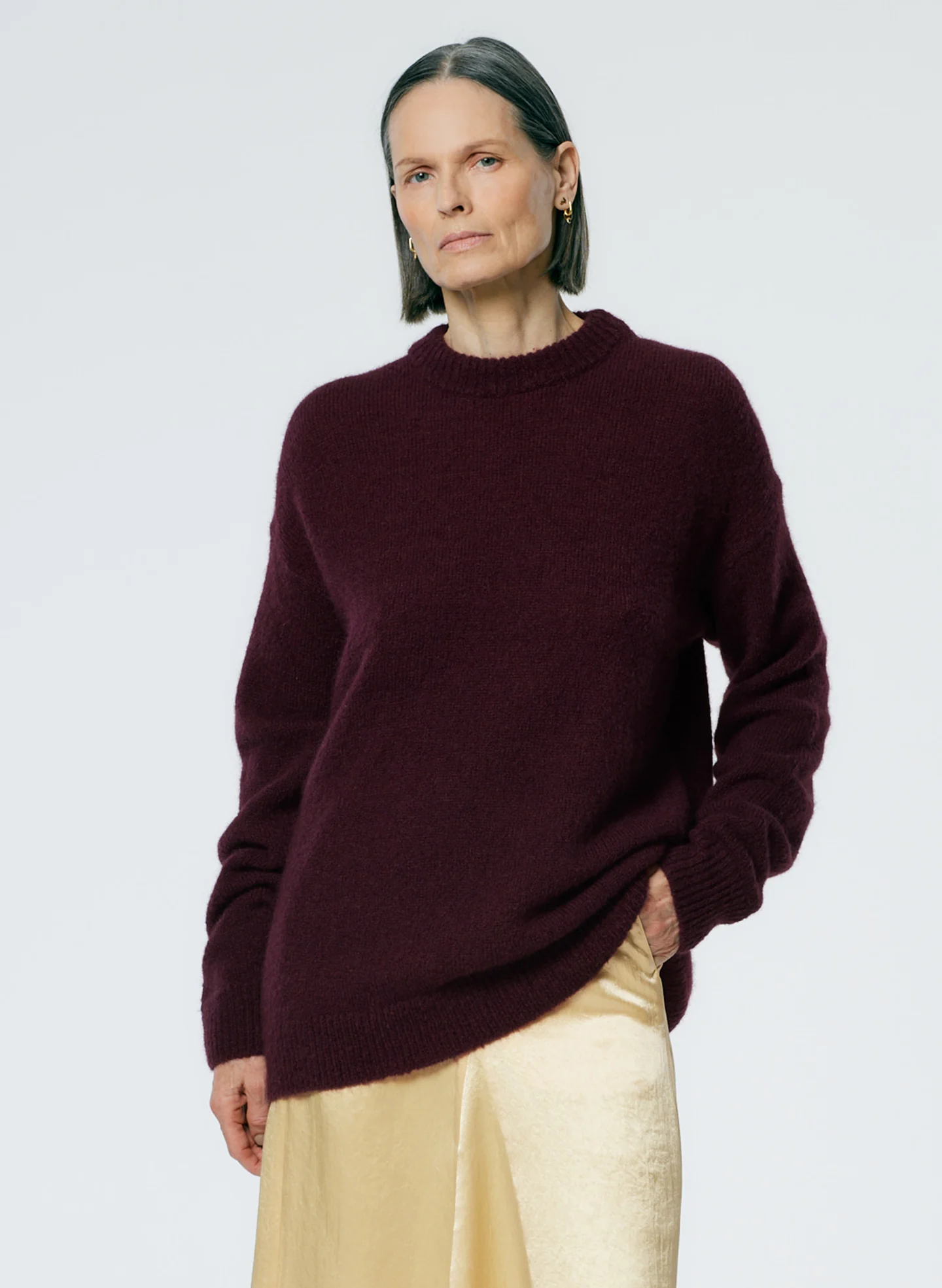 Soft Mohair Crewneck Easy Pullover