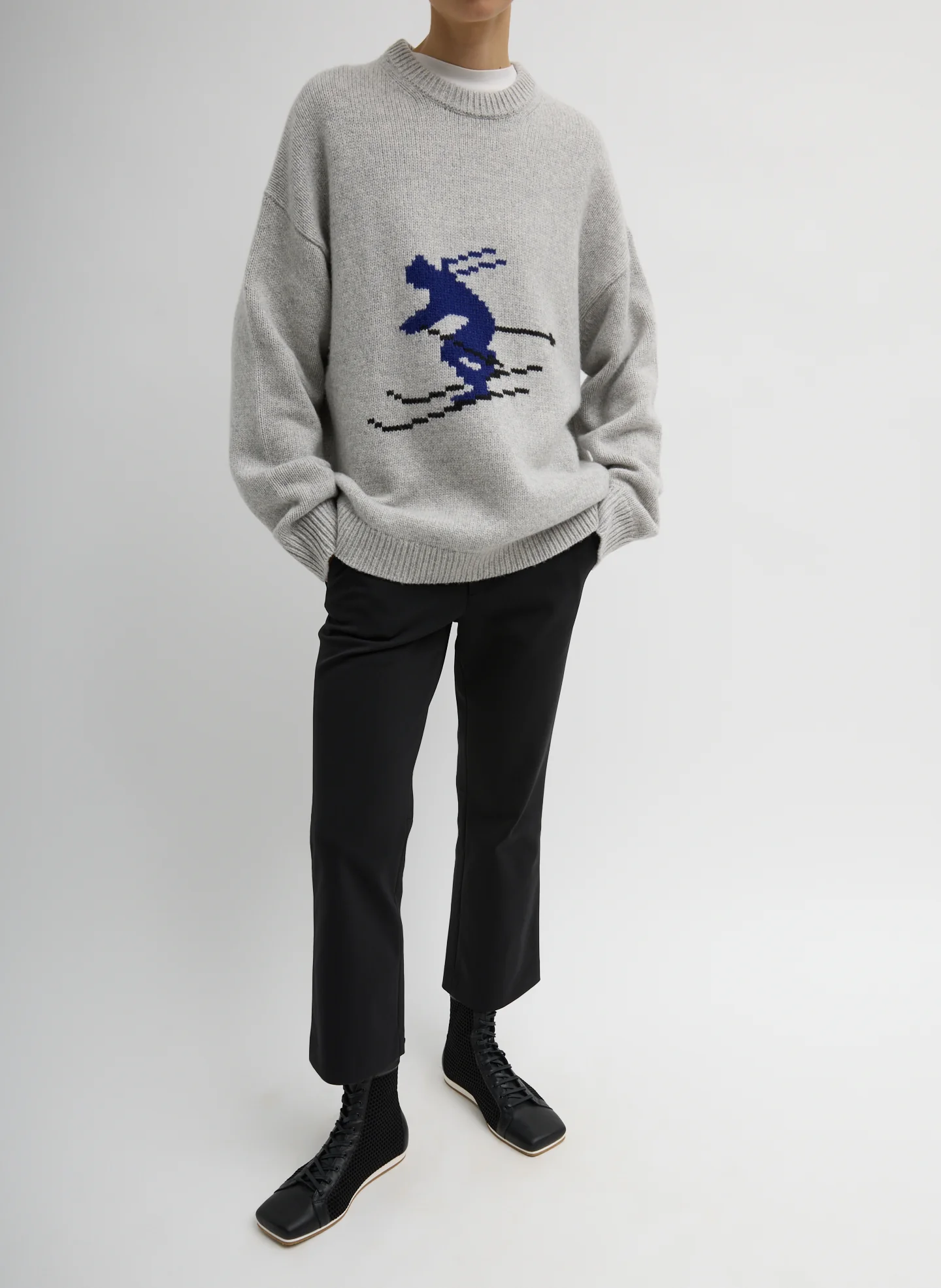 Soft Wool Ski Easy Pullover Crewneck Sweater - Image 5