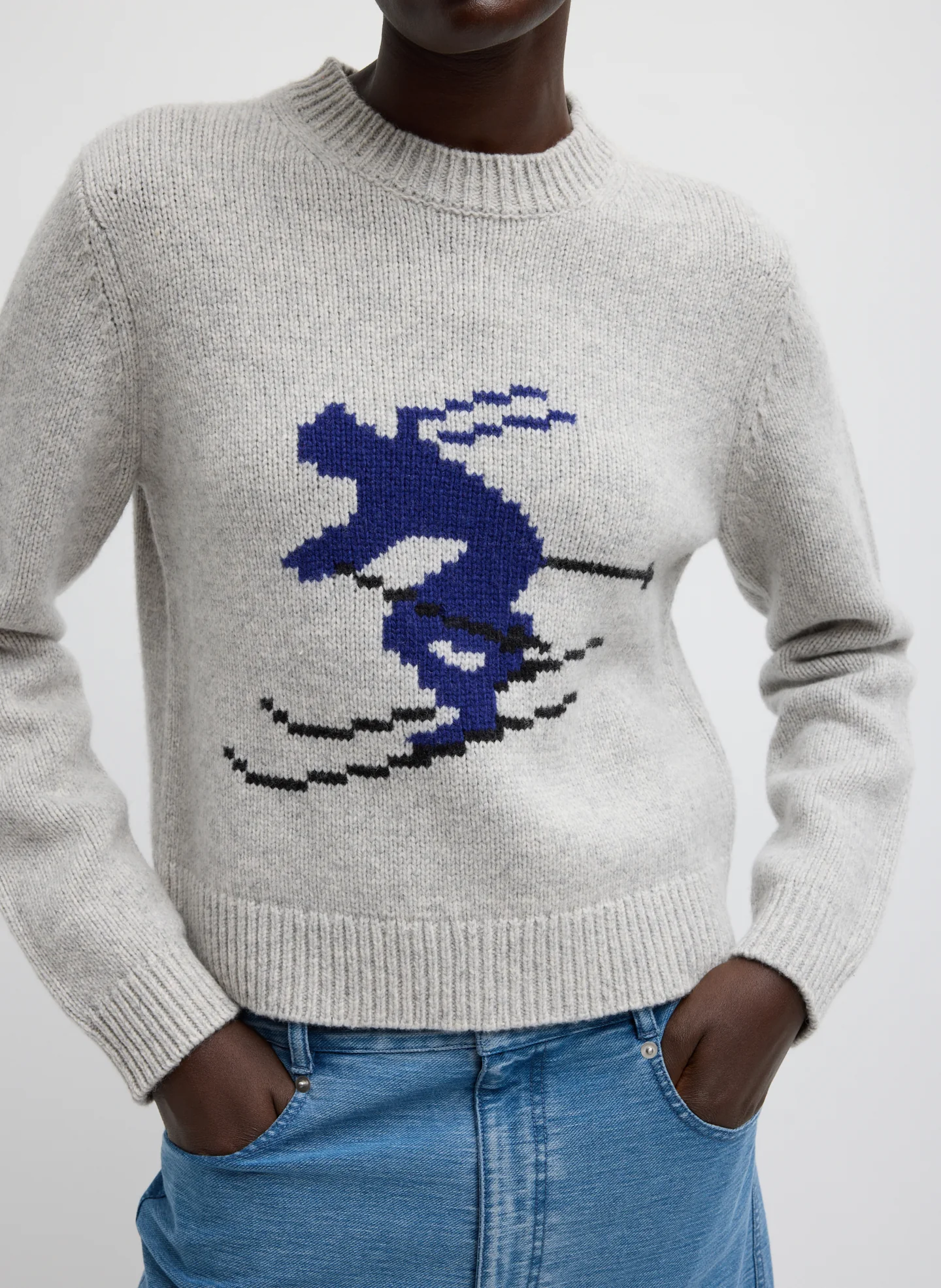 Soft Wool Ski Shrunken Sweater