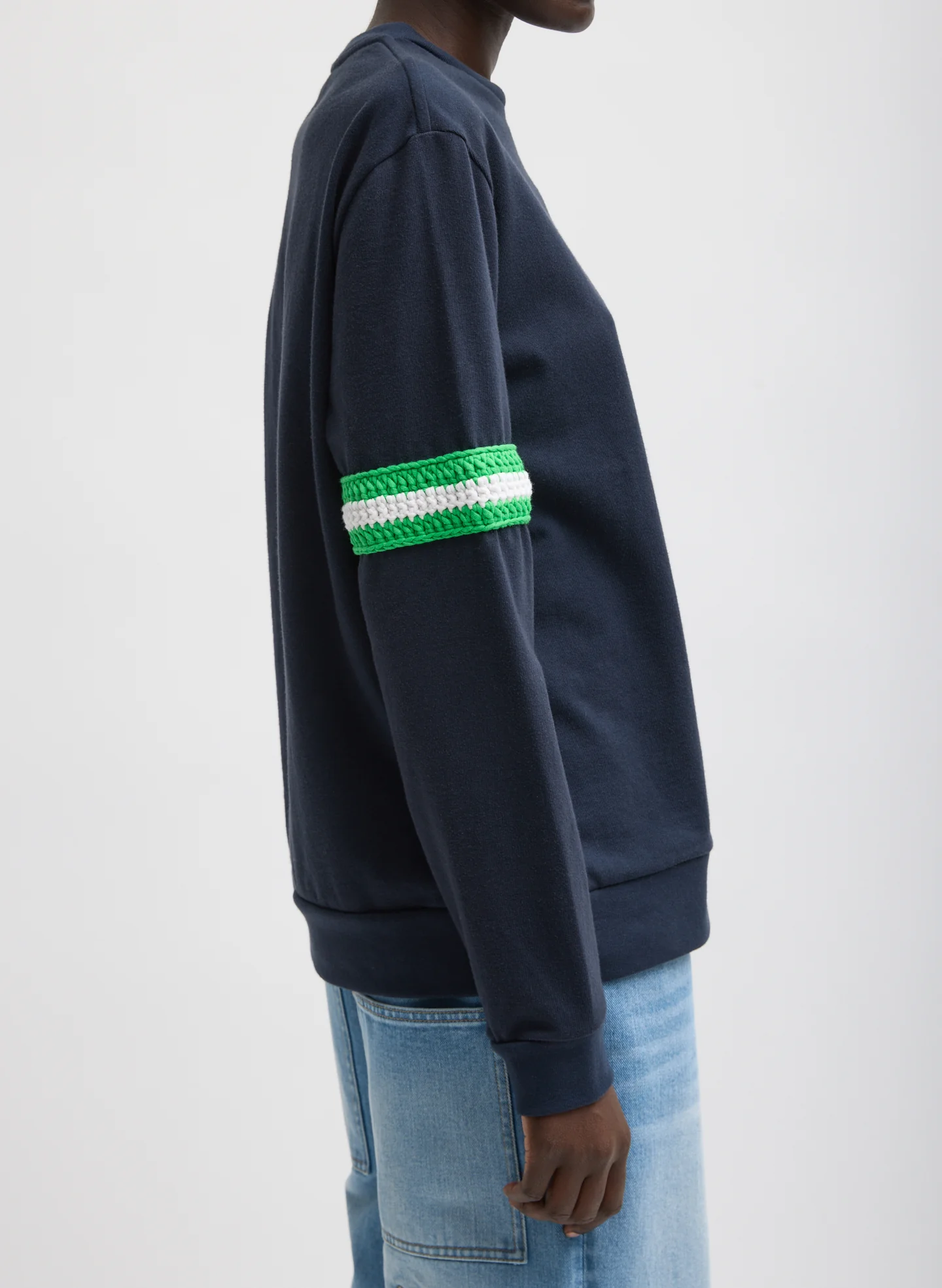 Sport Knit Crewneck T-Shirt With Crochet Trim - Image 4