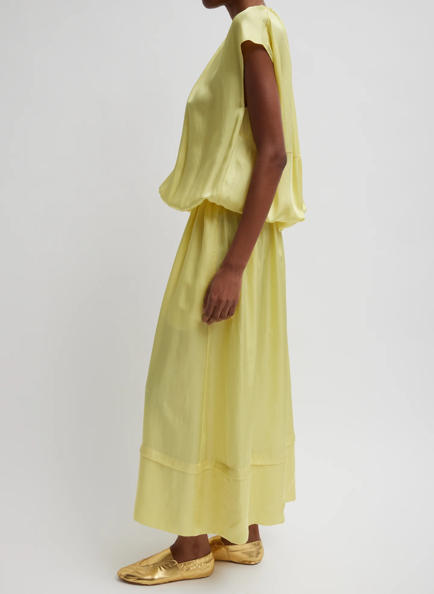 Spring Acetate Shirred Circular Dress - Image 2