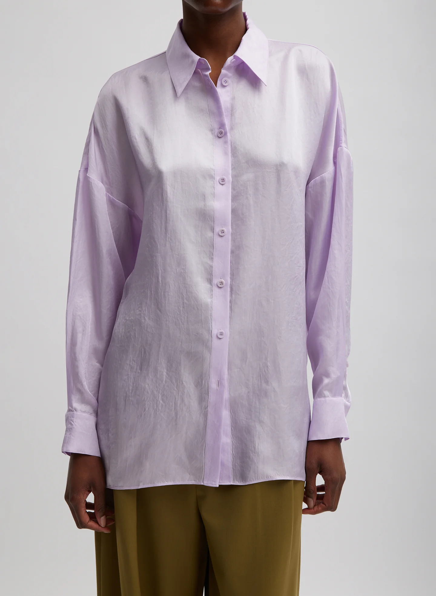 Spring Acetate Shirt With Cocoon Back