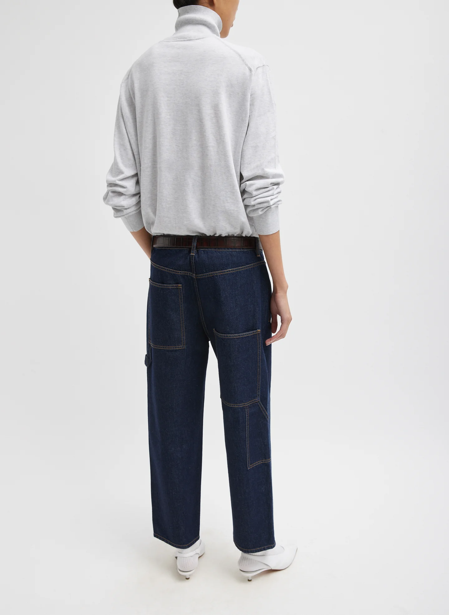 Spring Denim Cropped Slouchy Cargo Jean - Image 4