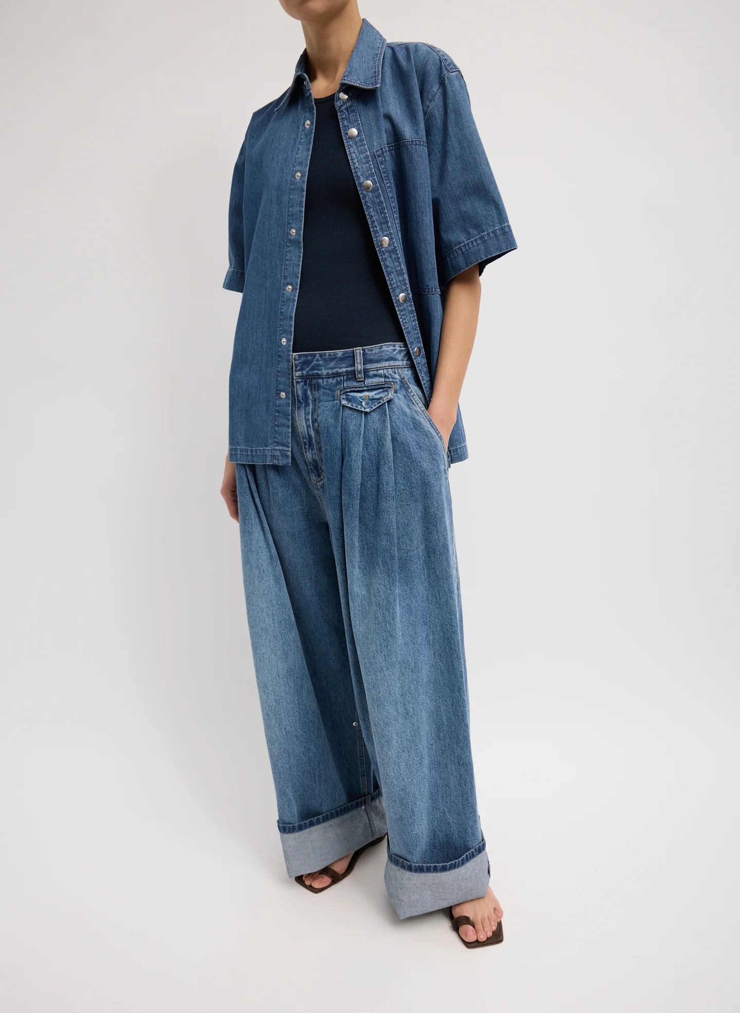 Spring Denim Triple Pleat Jean - Image 2