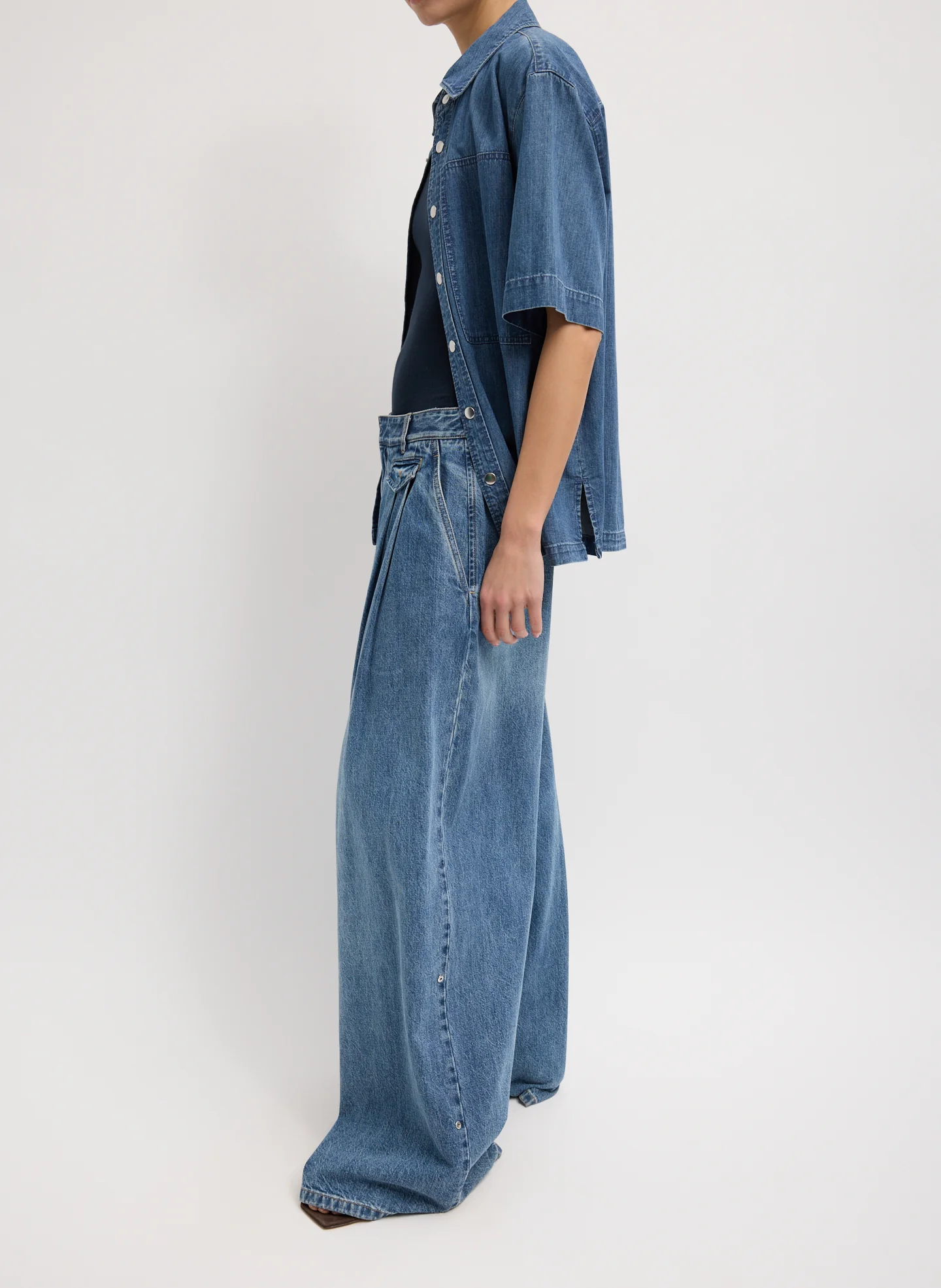 Spring Denim Triple Pleat Jean - Image 3
