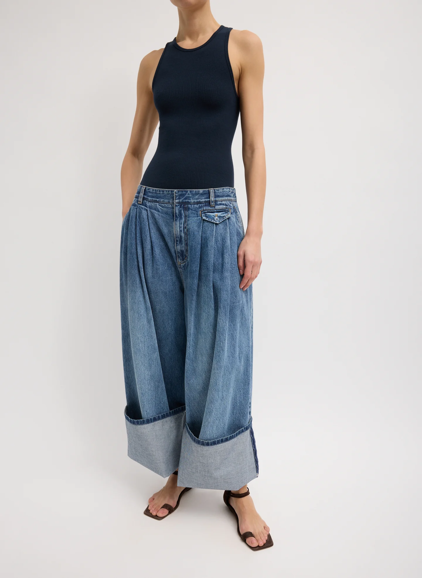 Spring Denim Triple Pleat Jean - Image 4