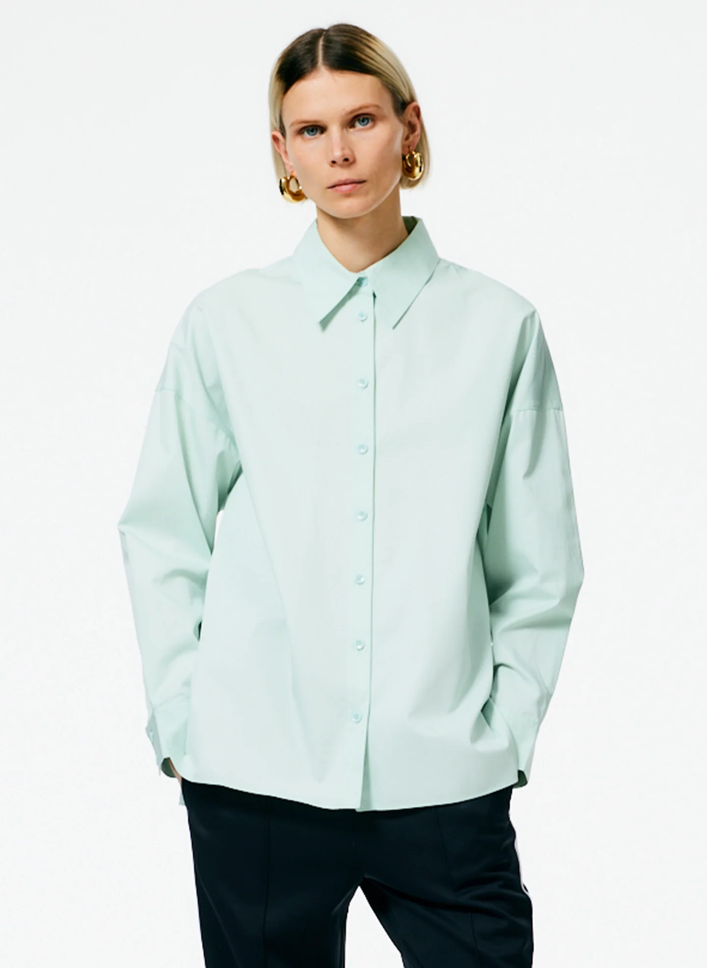 Stone Washed Lightweight Twill Oversized Shirt
