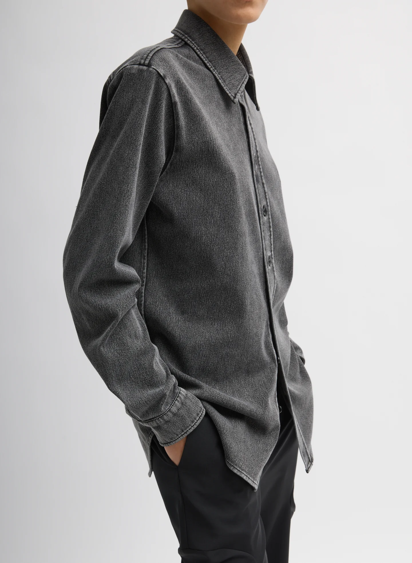 Stretch Denim Easy Shirt - Image 3