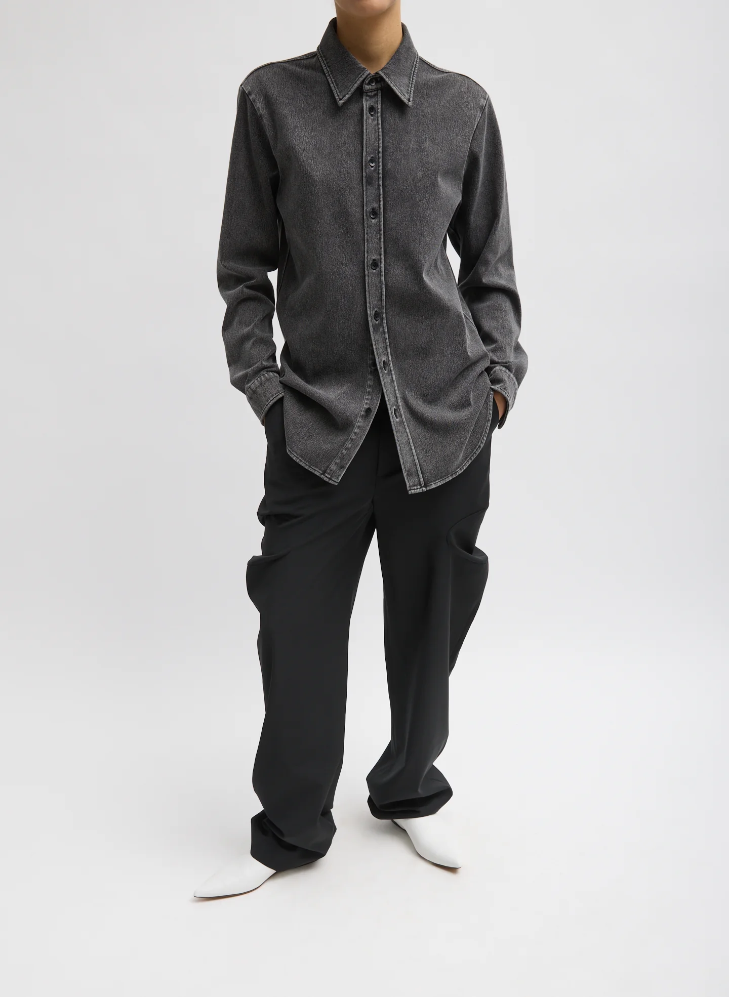 Stretch Denim Easy Shirt - Image 4