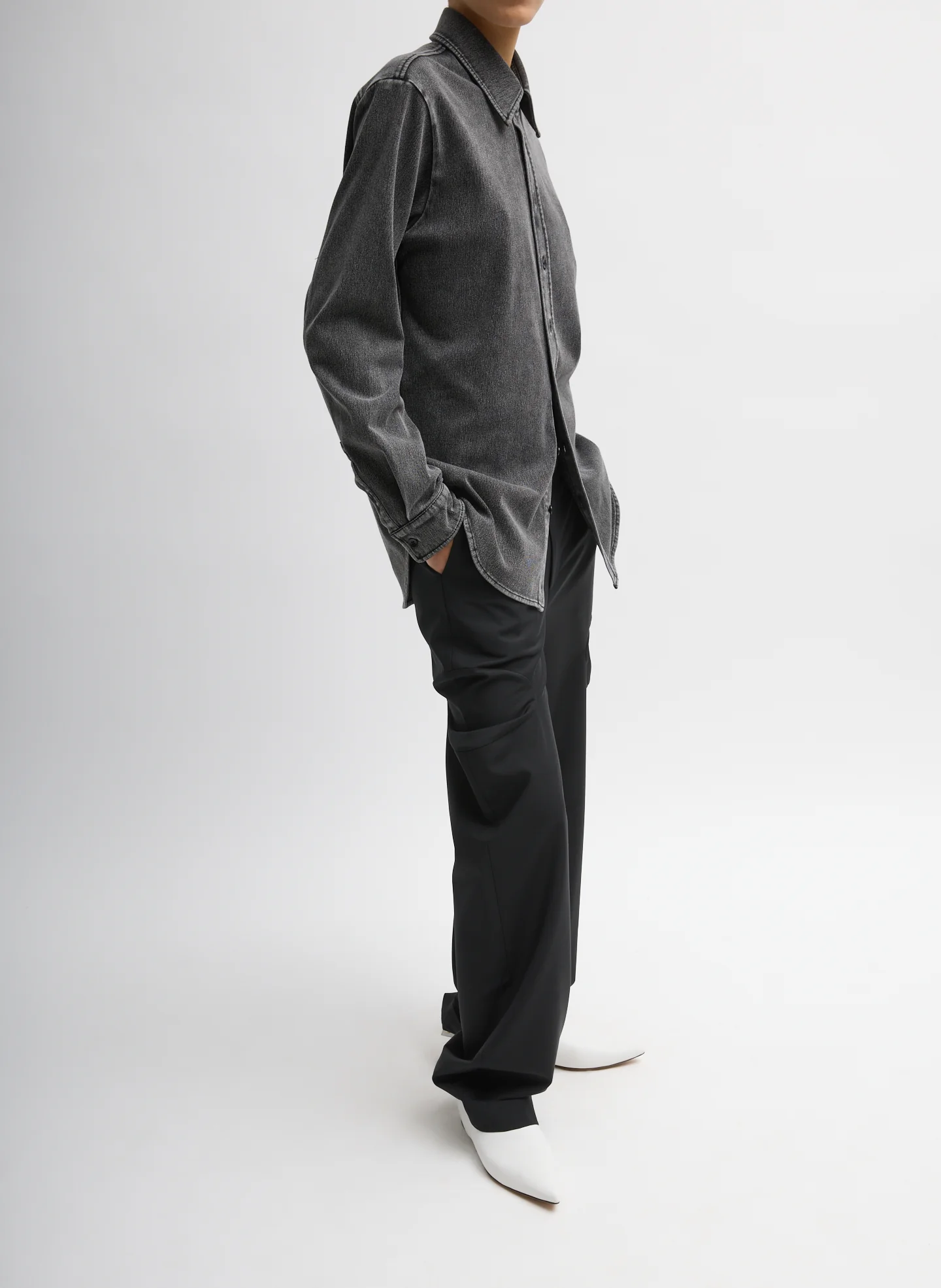 Stretch Denim Easy Shirt - Image 5