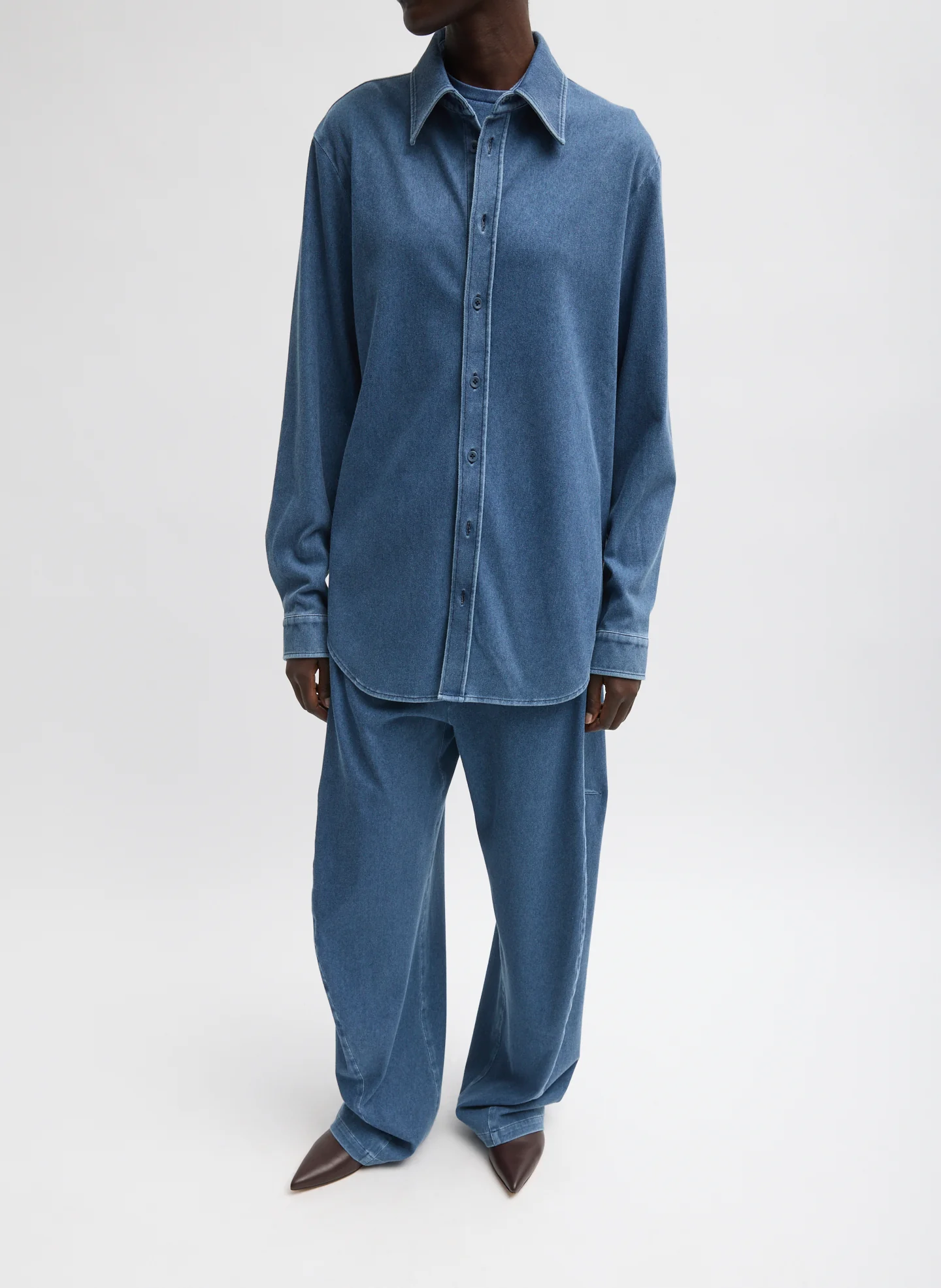 Stretch Denim Easy Shirt