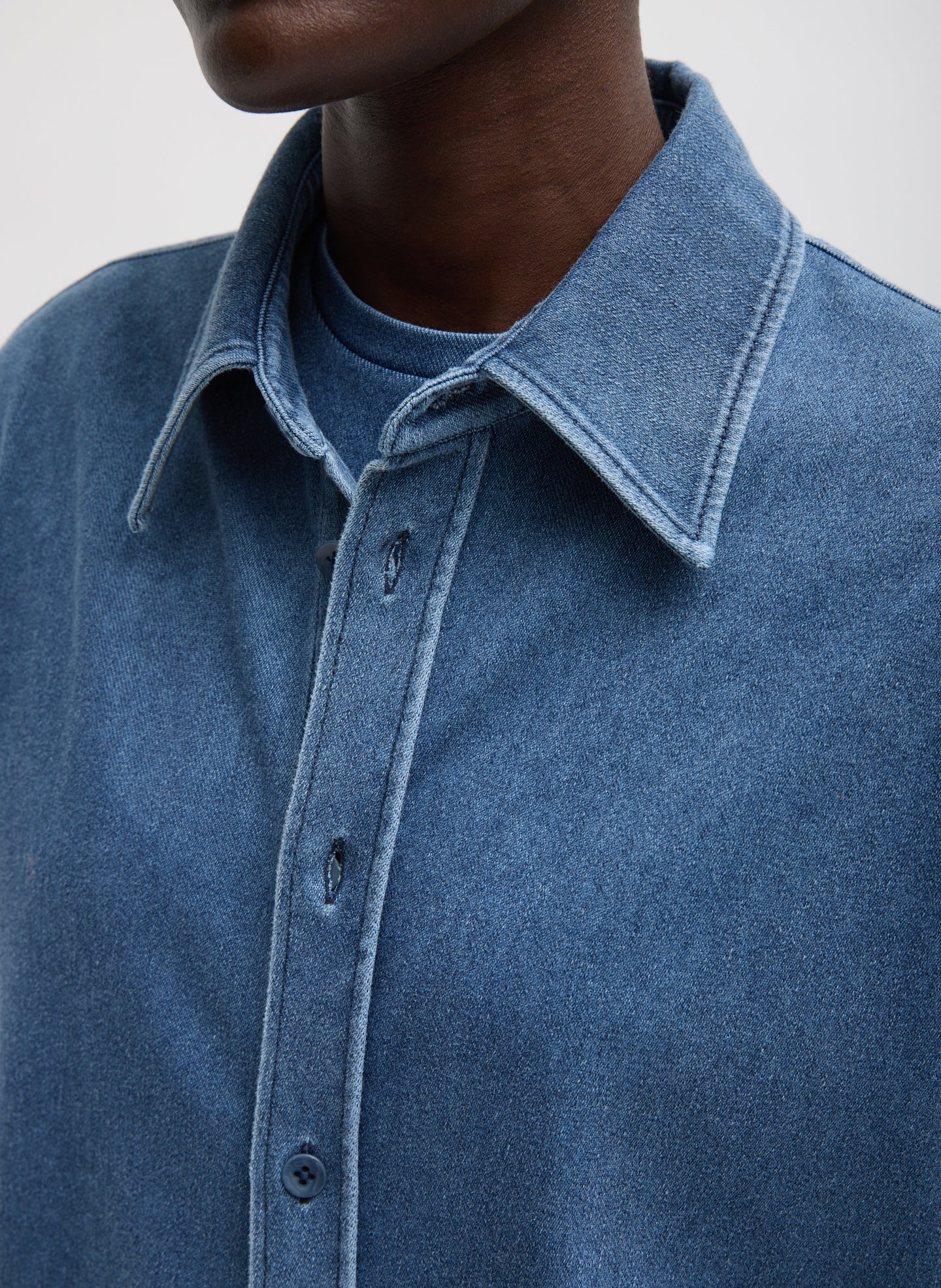 Stretch Denim Easy Shirt - Image 3
