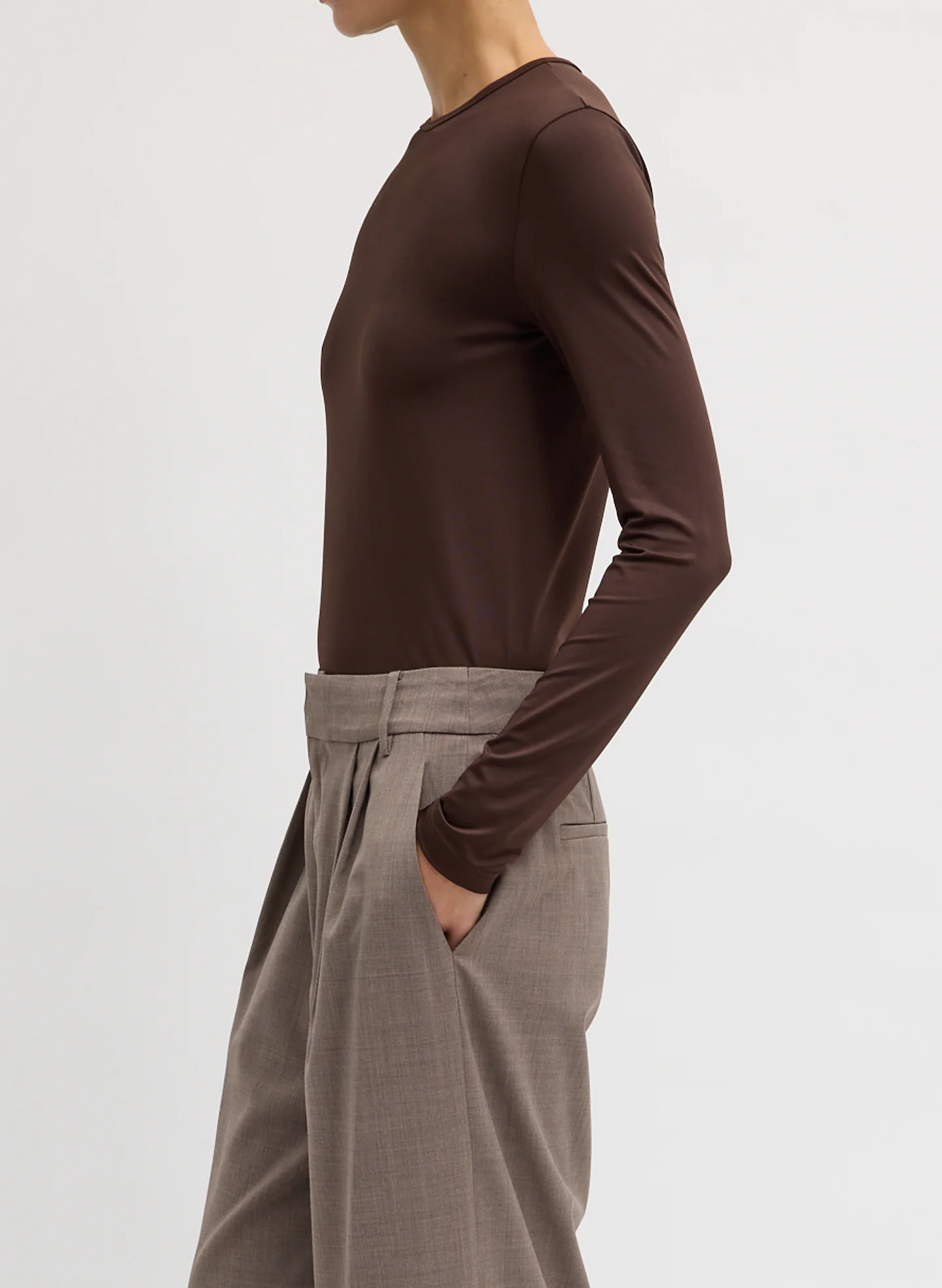 Stretch Light Weight Tech Knit Crewneck Pullover T-Shirt - Image 3