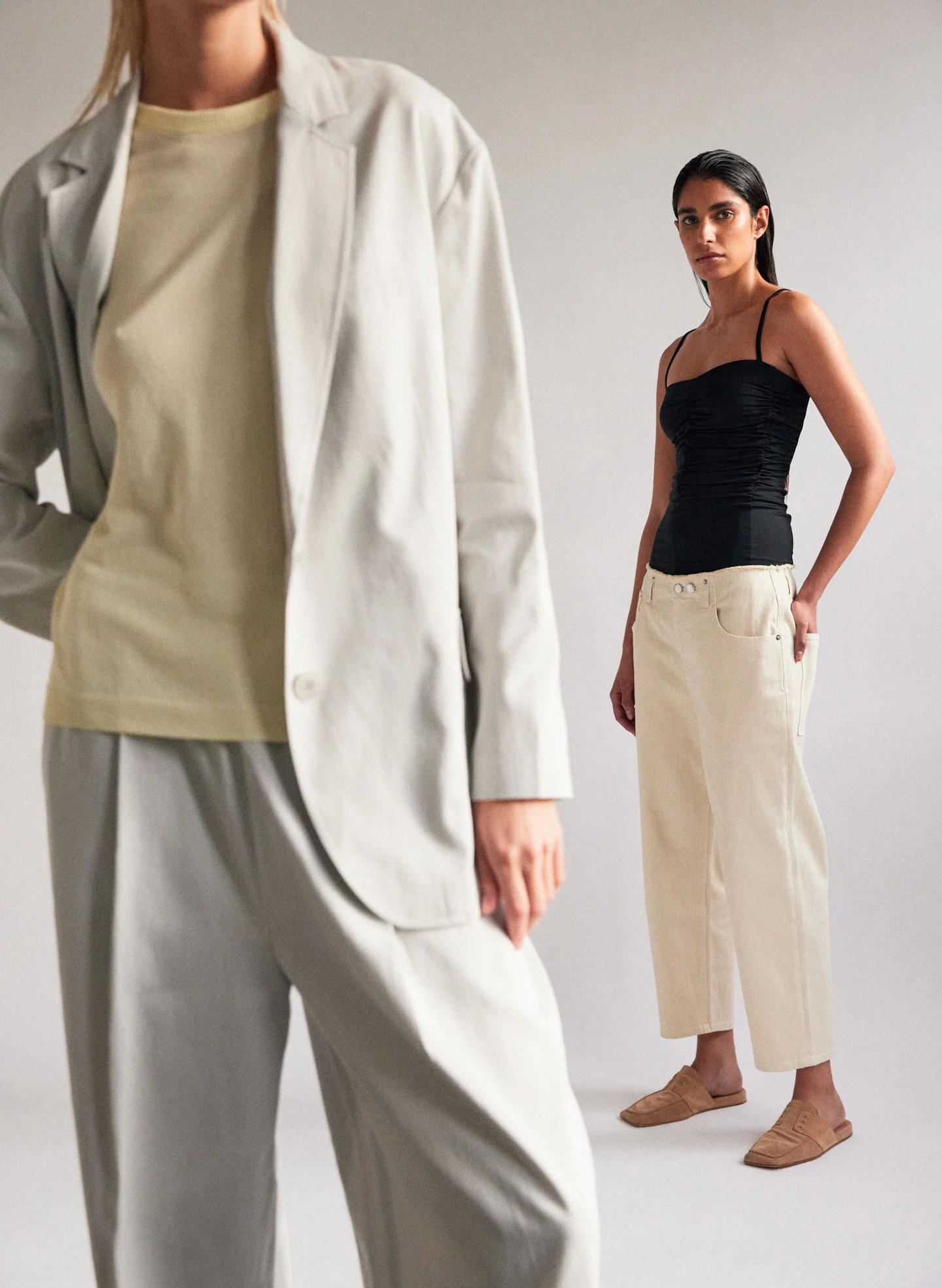 Stretch Light Weight Tech Knit Shirred Cami - Image 2
