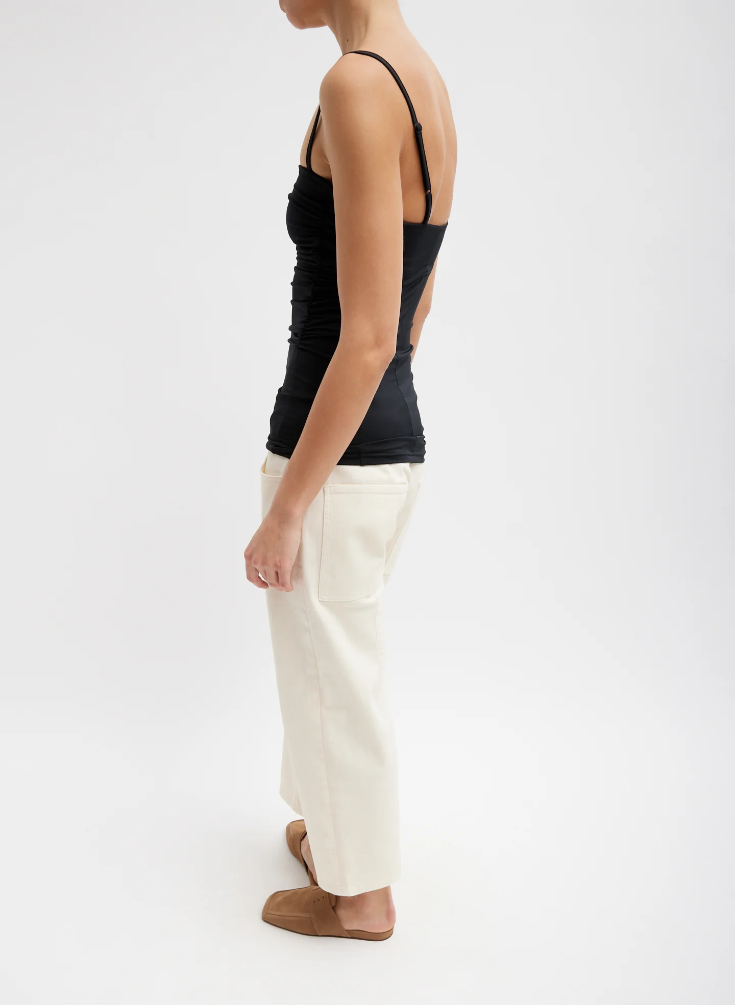 Stretch Light Weight Tech Knit Shirred Cami - Image 5