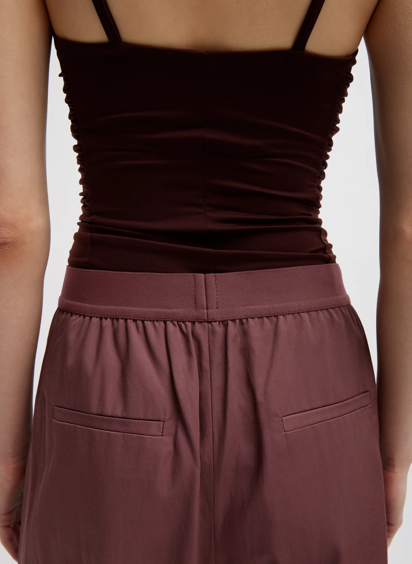 Stretch Light Weight Tech Knit Shirred Cami - Image 2