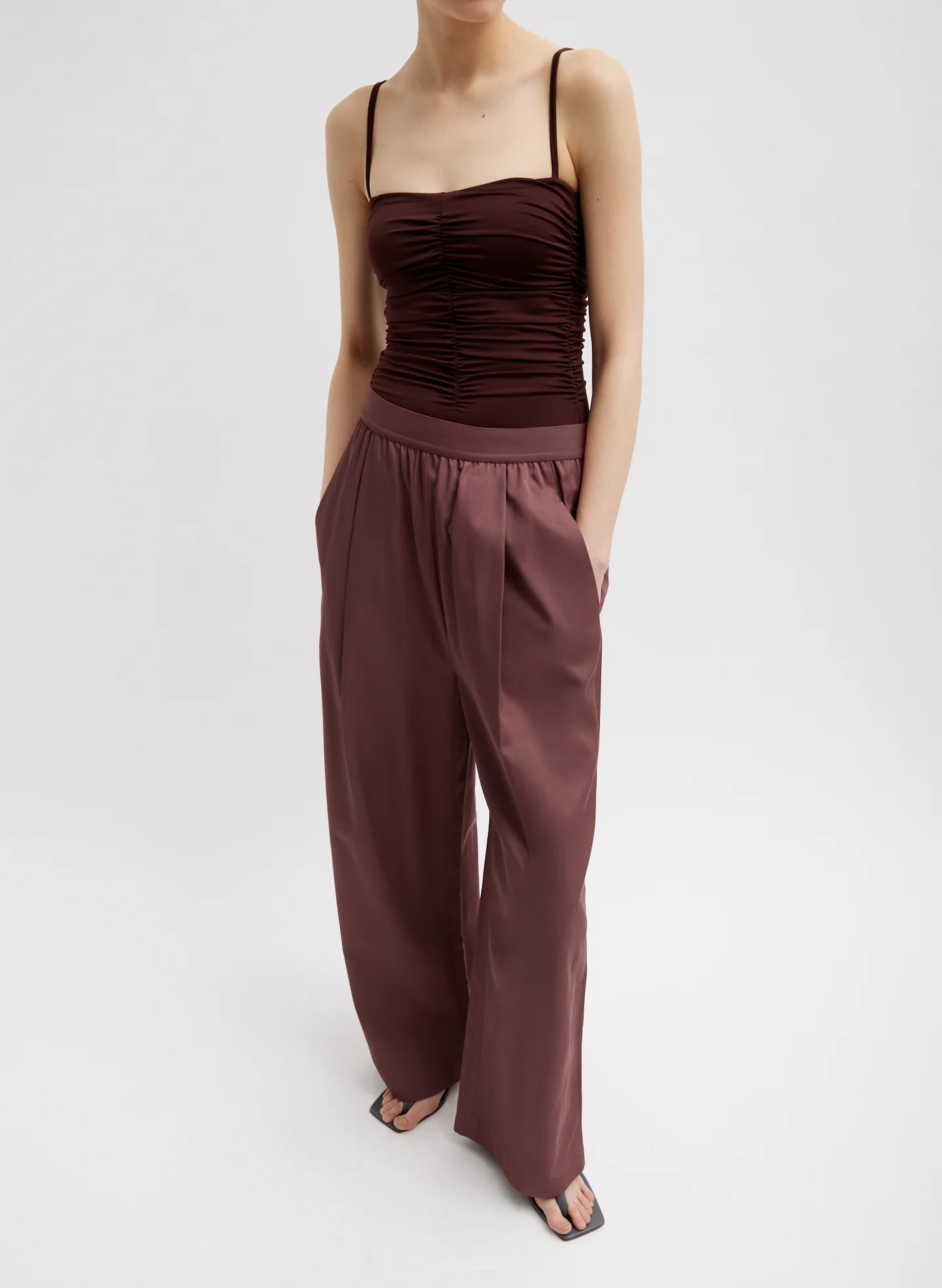 Stretch Light Weight Tech Knit Shirred Cami - Image 3