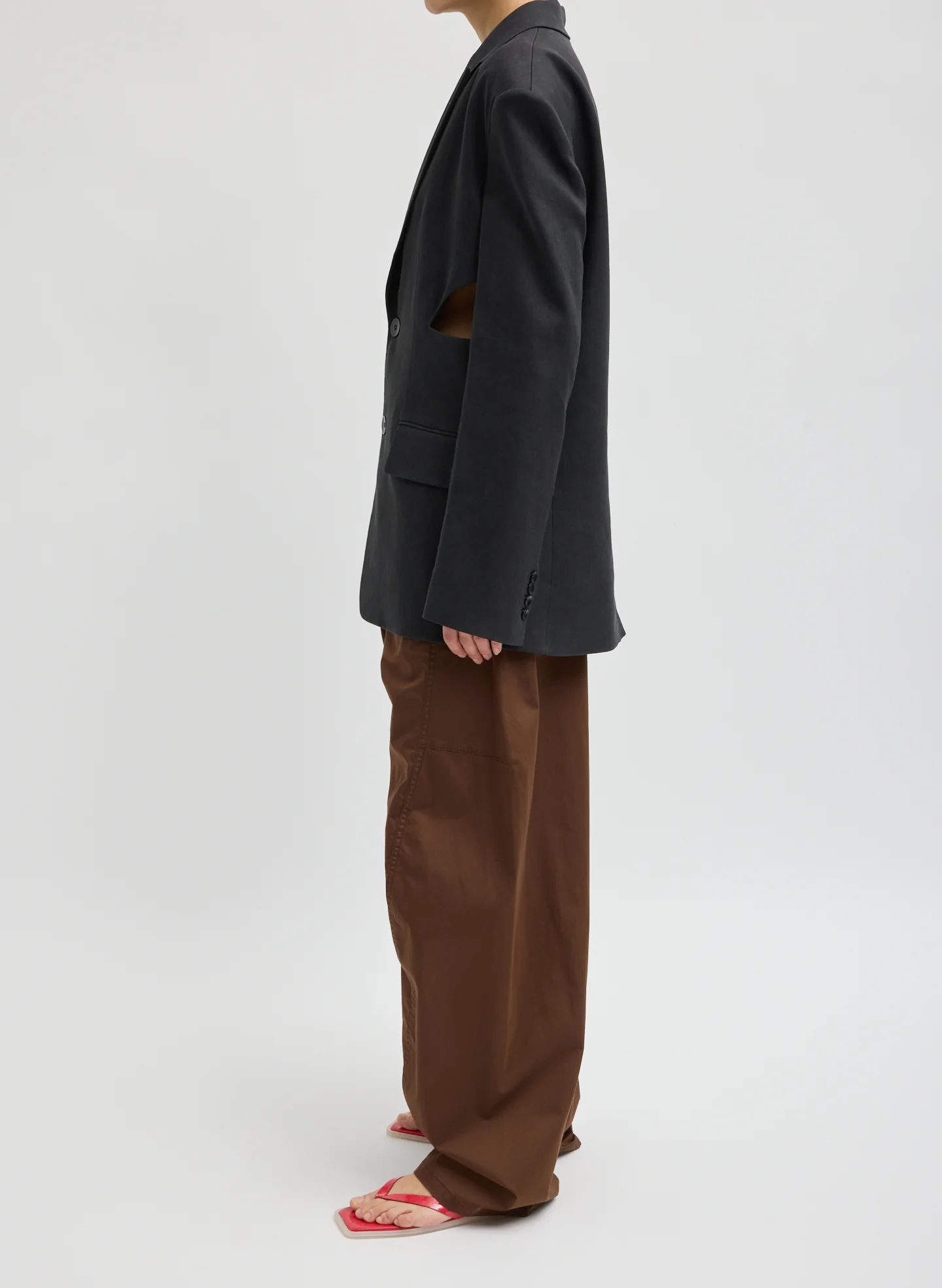 Stretch Linen Viscose Side Cut Blazer - Image 3
