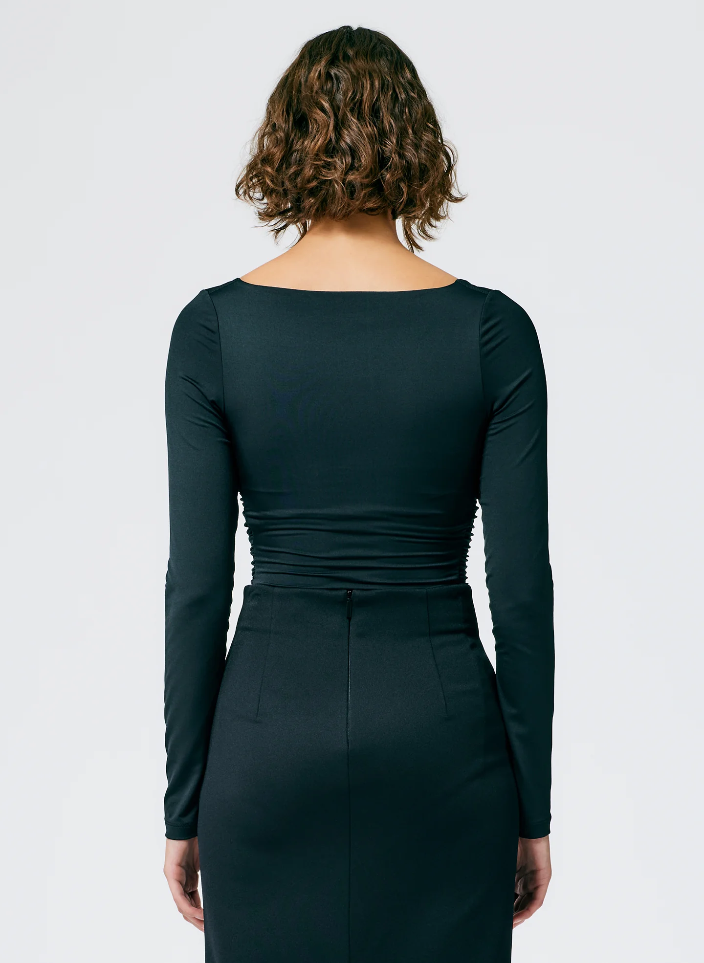 Stretch Shirred Long Sleeve Bodysuit - Image 4
