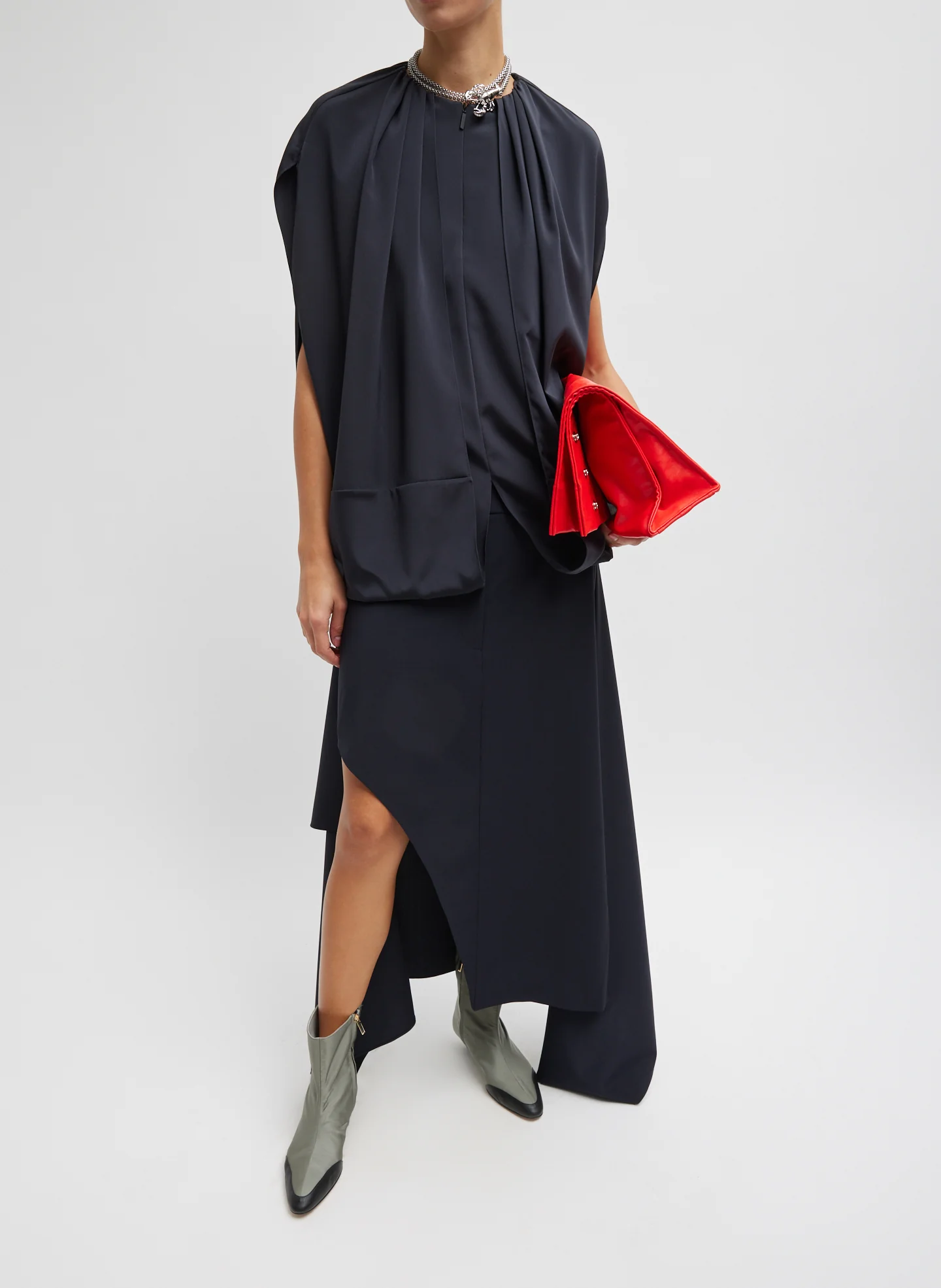 Stretch Silk Nylon Cape Top - Image 5