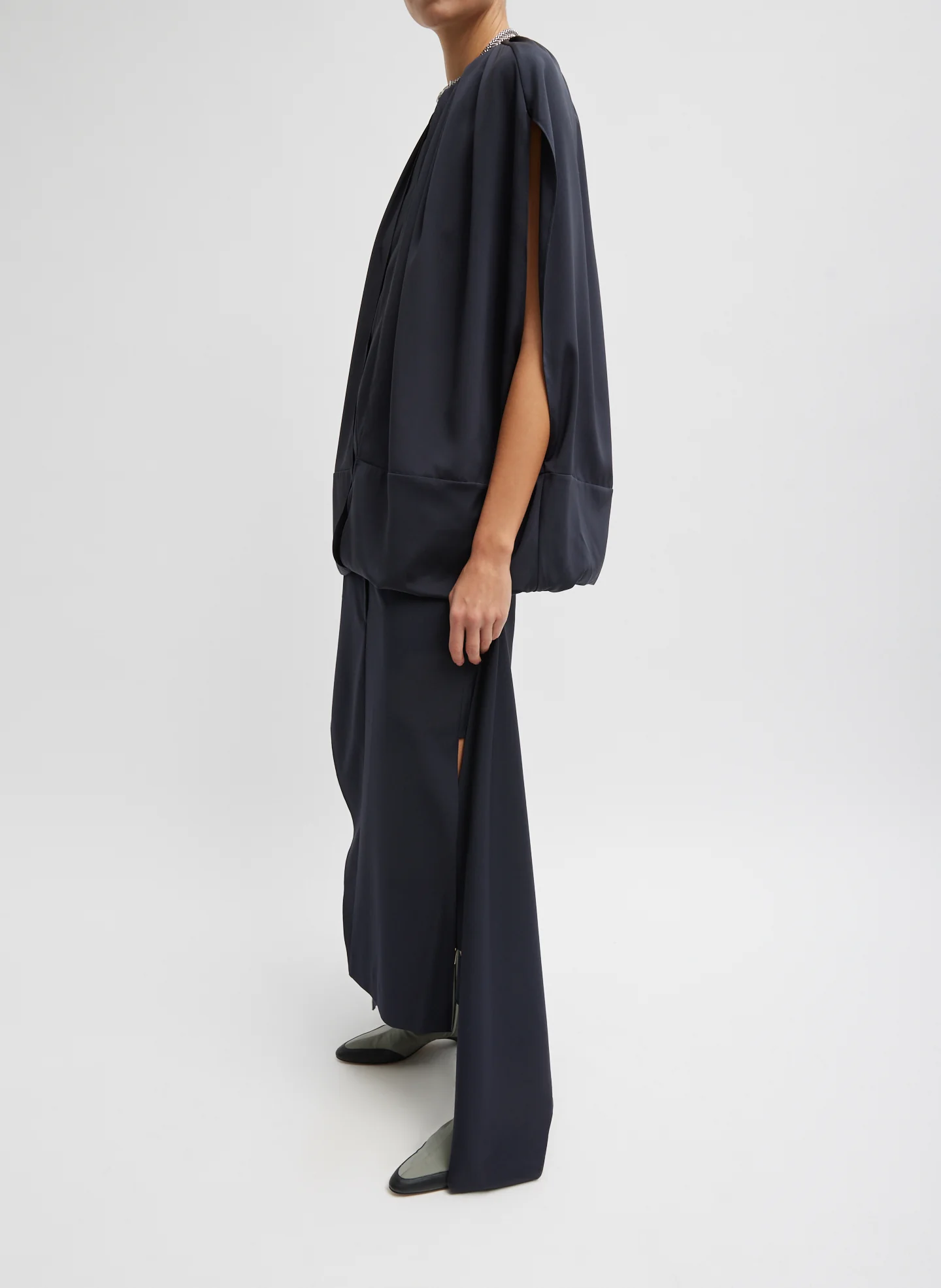 Stretch Silk Nylon Cape Top - Image 6