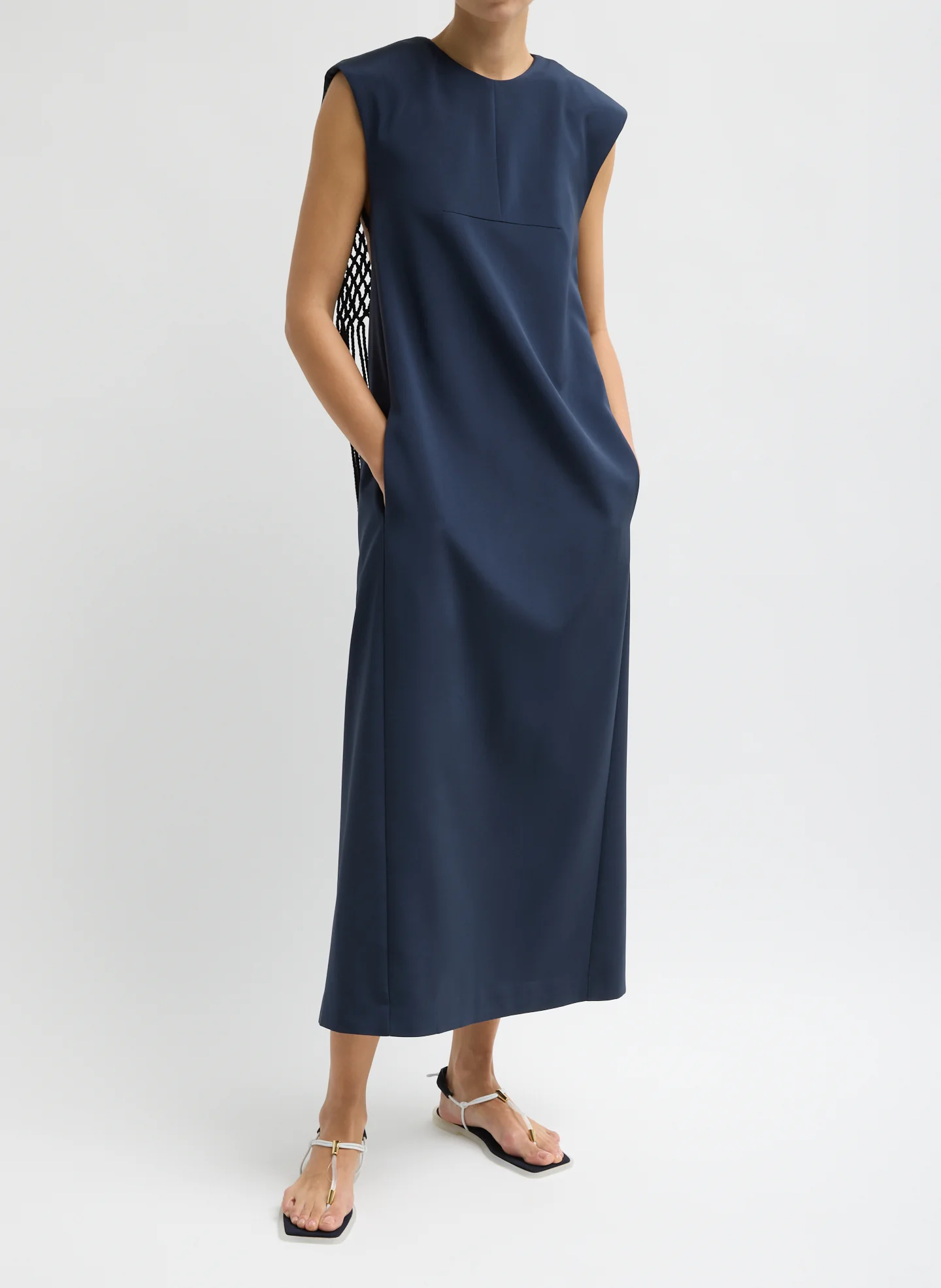 Stretch Silk Nylon Macrame Dress