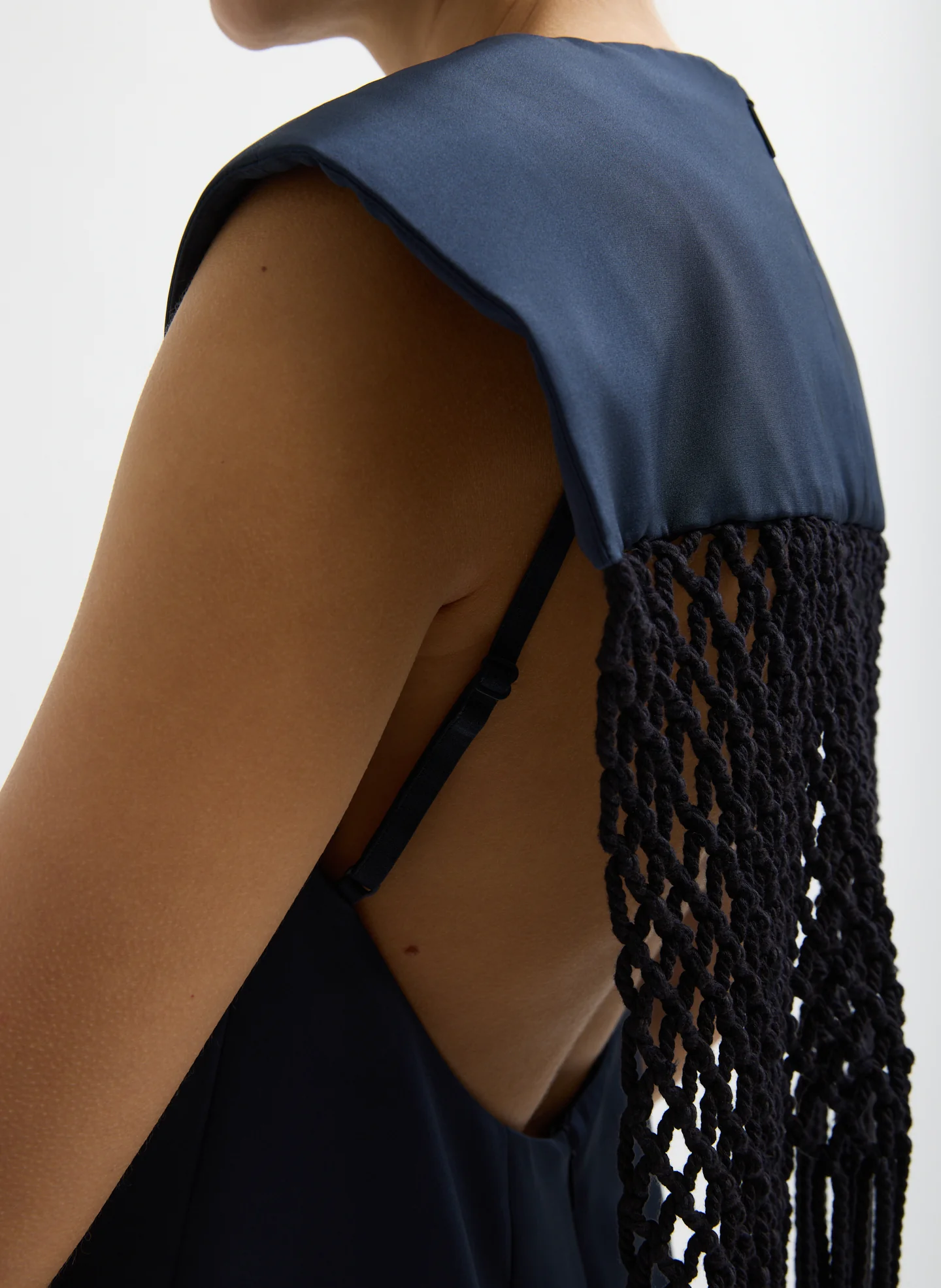Stretch Silk Nylon Macrame Dress - Image 7