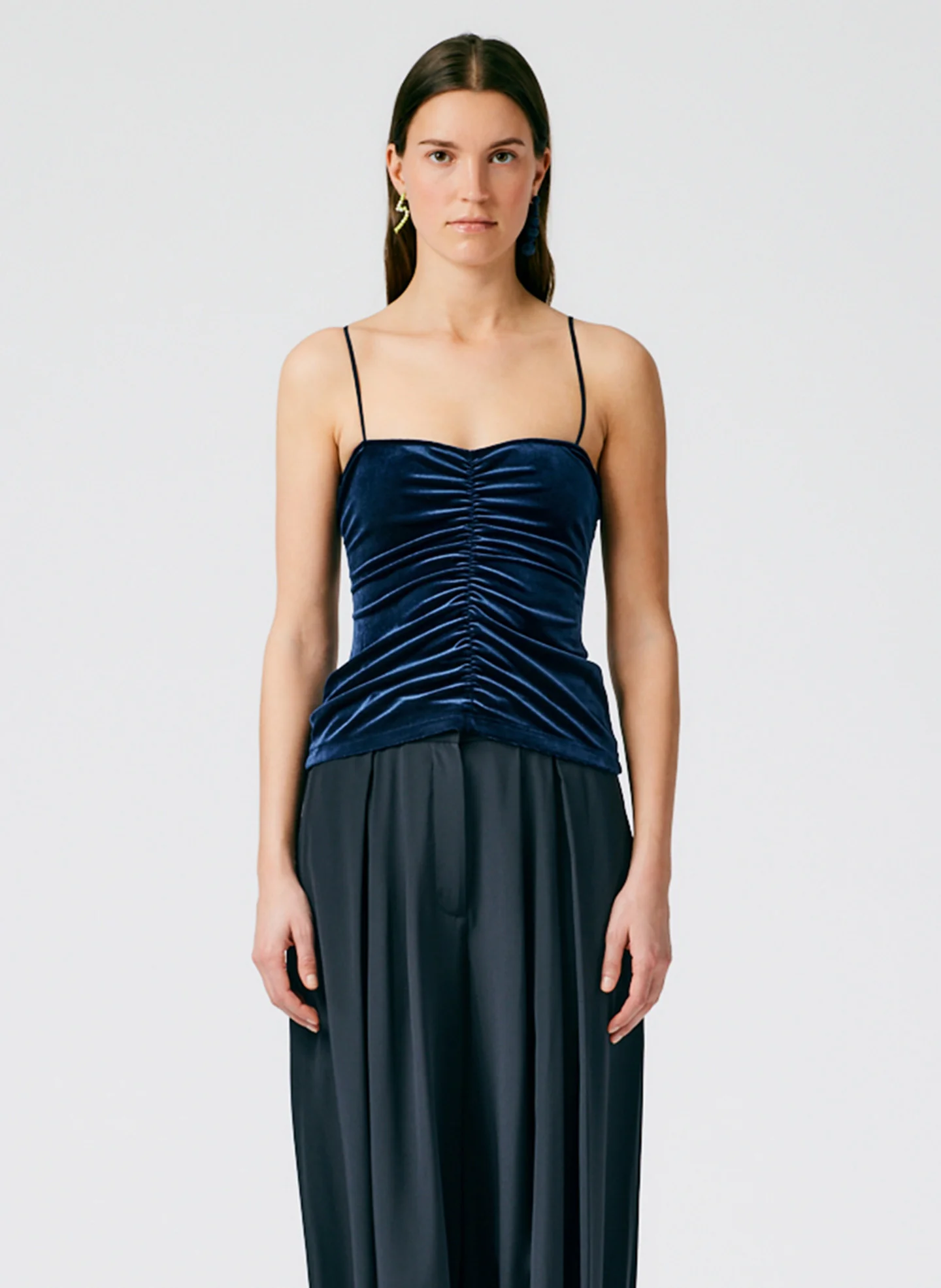 Stretch Velvet Ruched Cami - Image 2