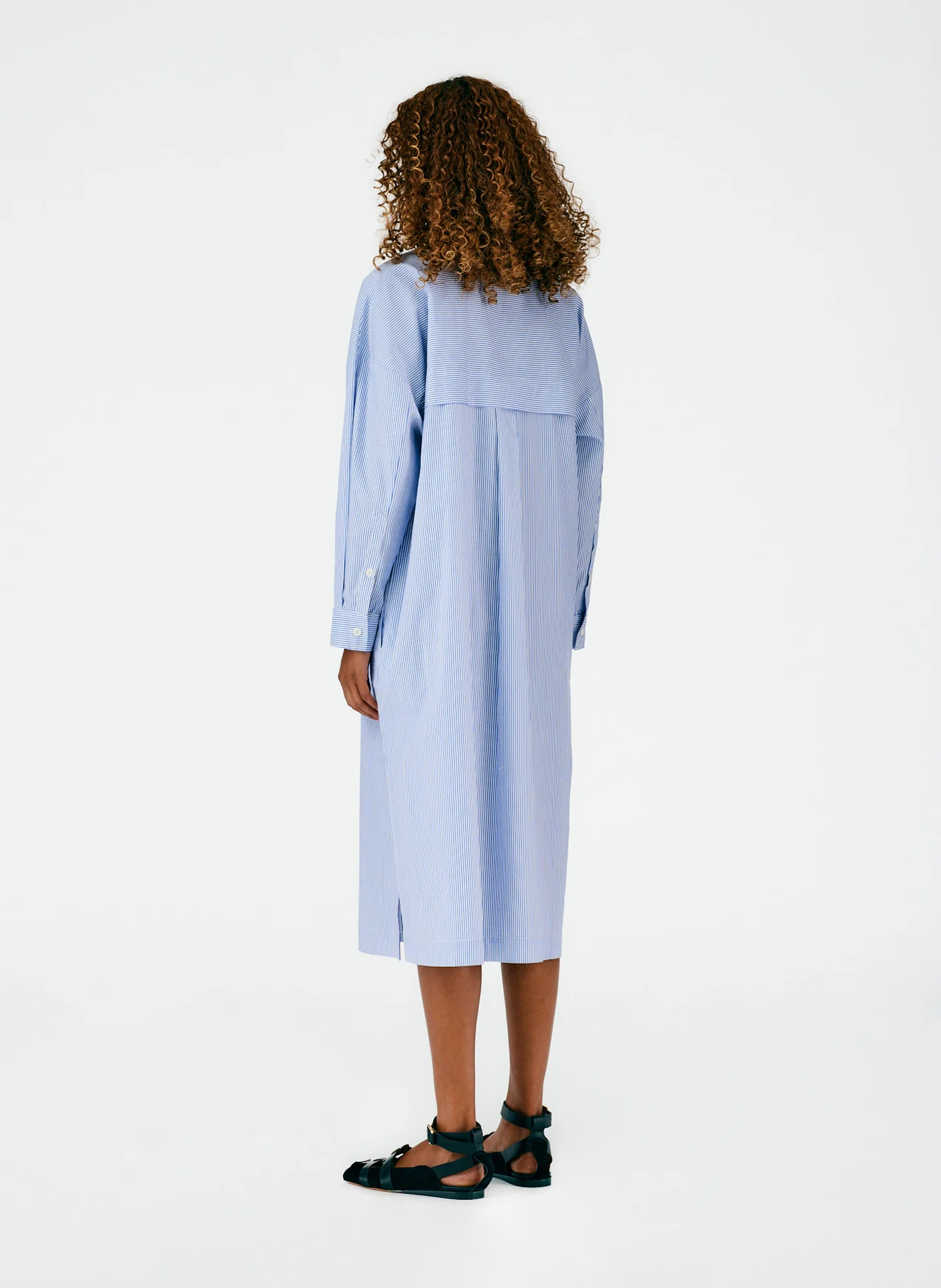 Striped Shirting Shirtdress - Image 4